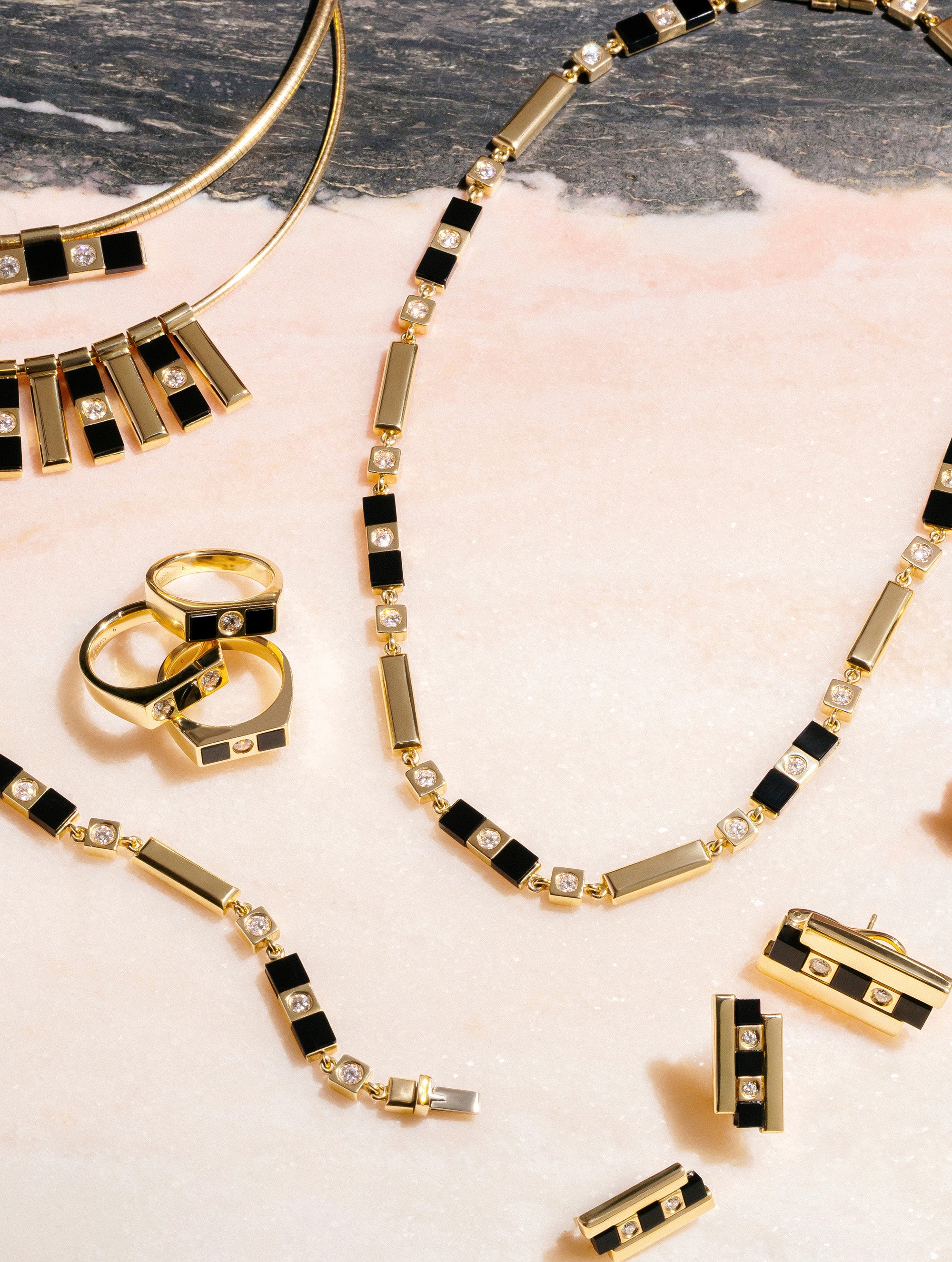 Carousel Onyx & Diamond Necklace