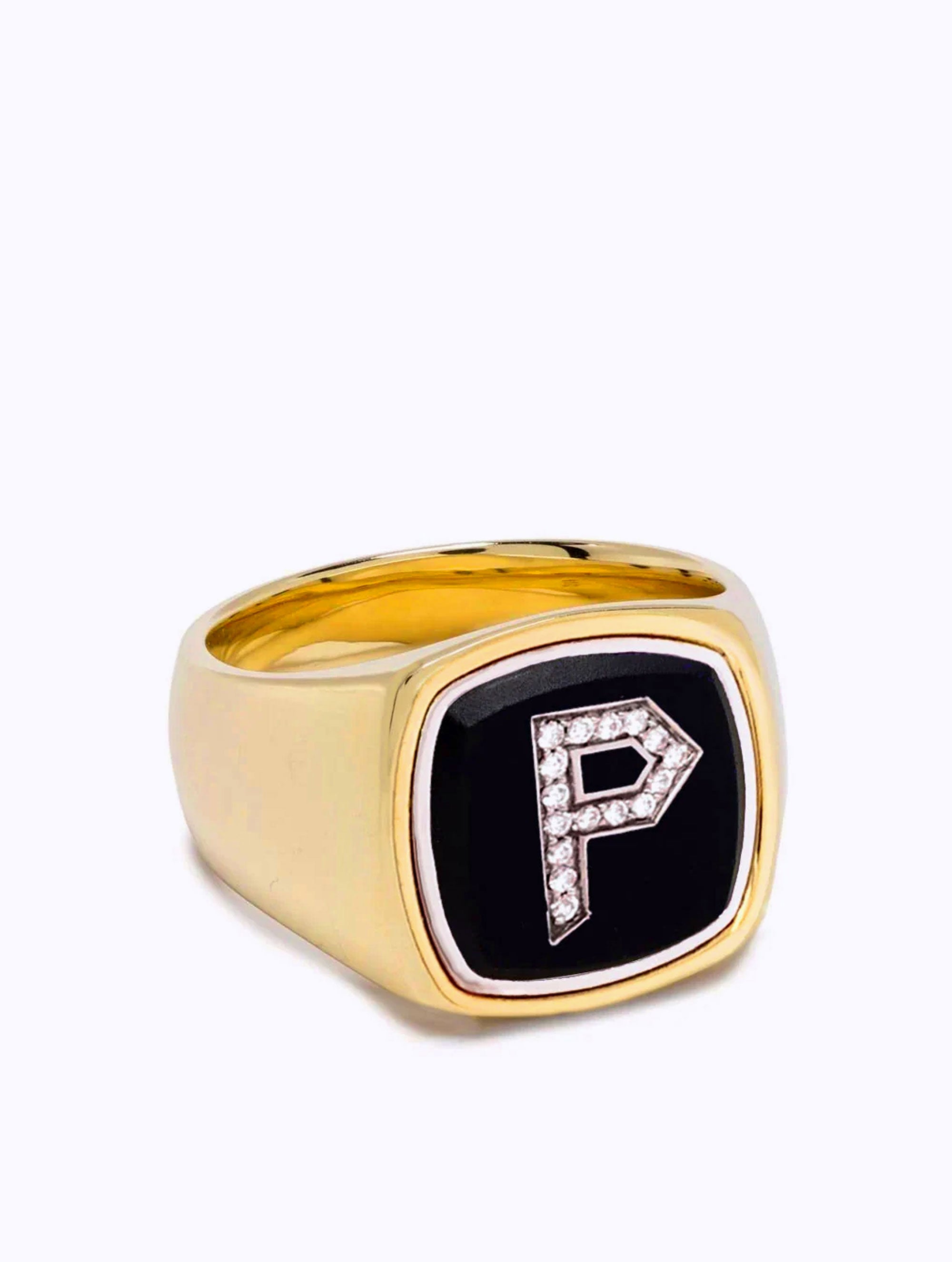 Onyx & Diamond Signet Ring