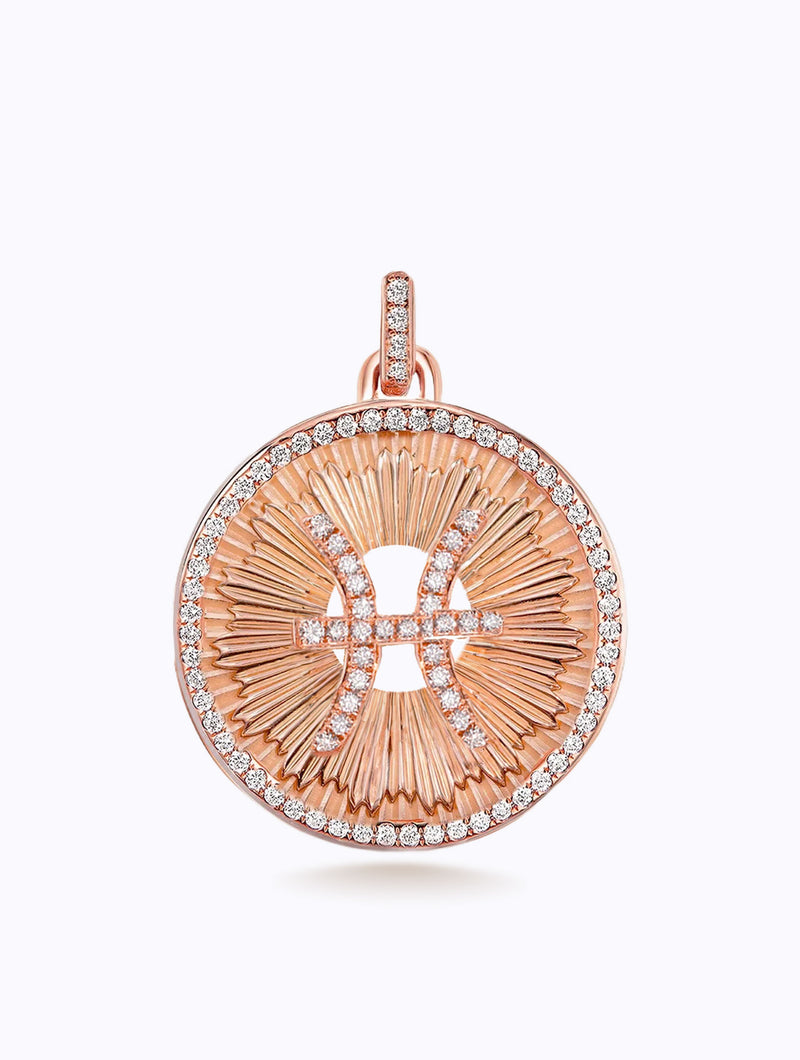 Aurora All Diamond Zodiac Medallion