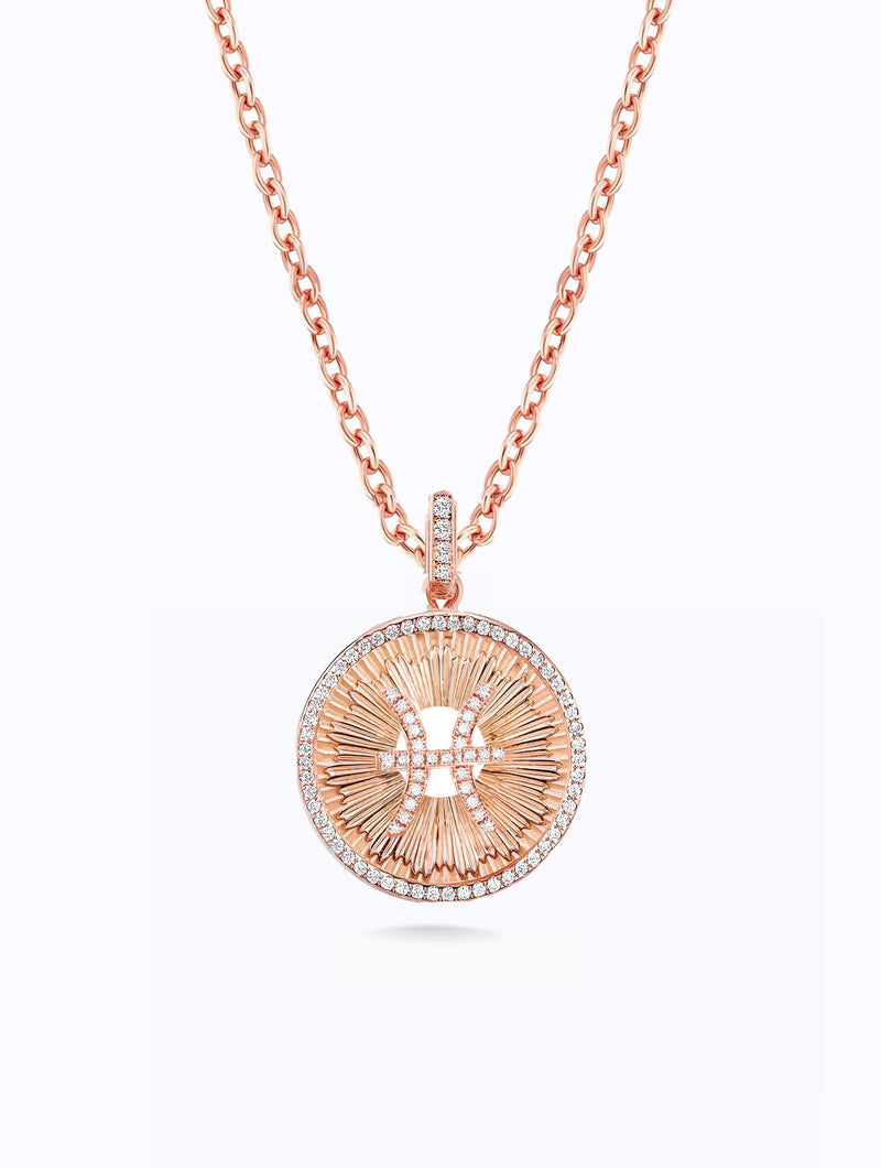 Aurora All Diamond Zodiac Medallion