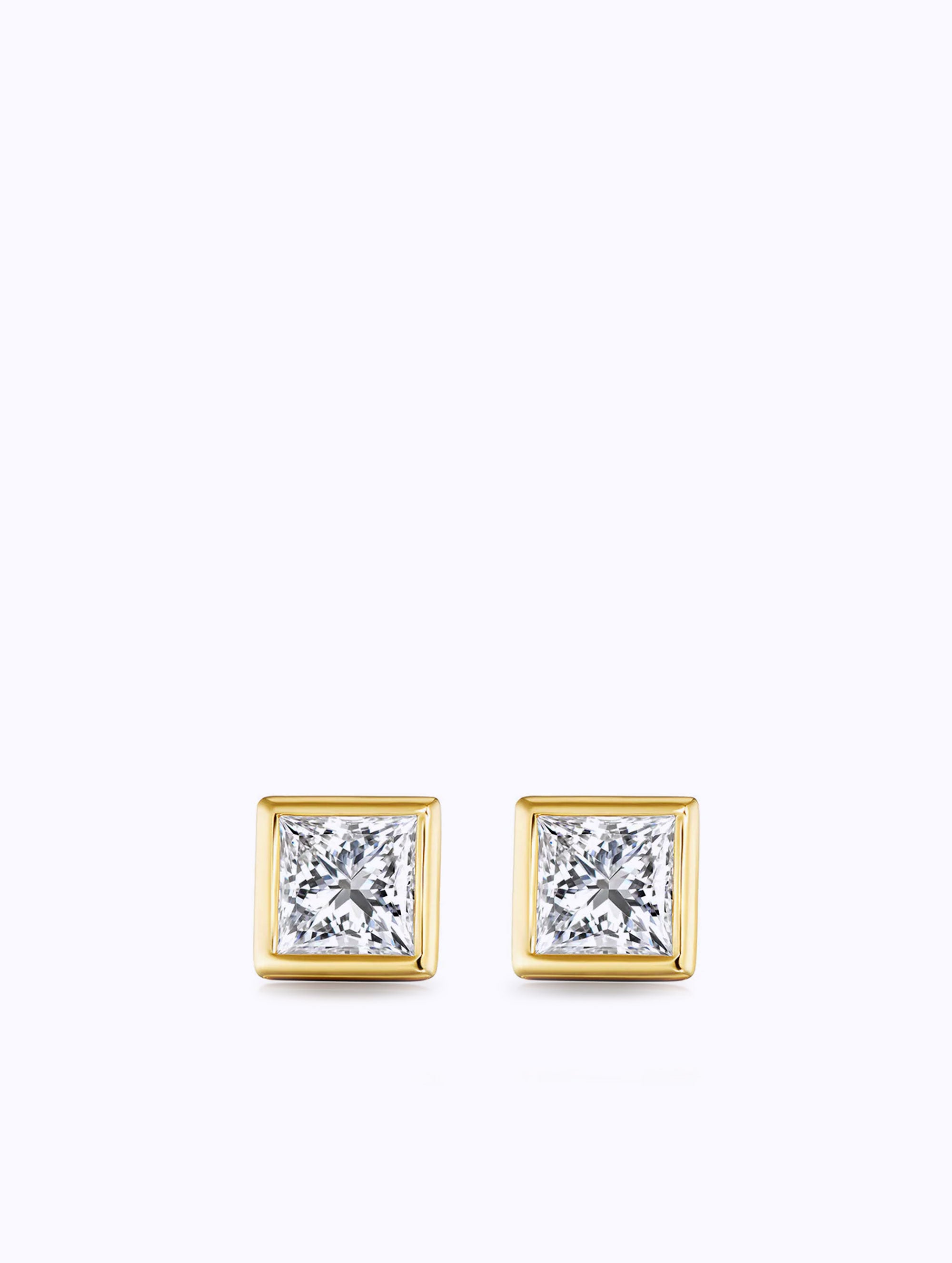 SLOAN PRINCESS CUT DIAMOND STUD EARRINGS
