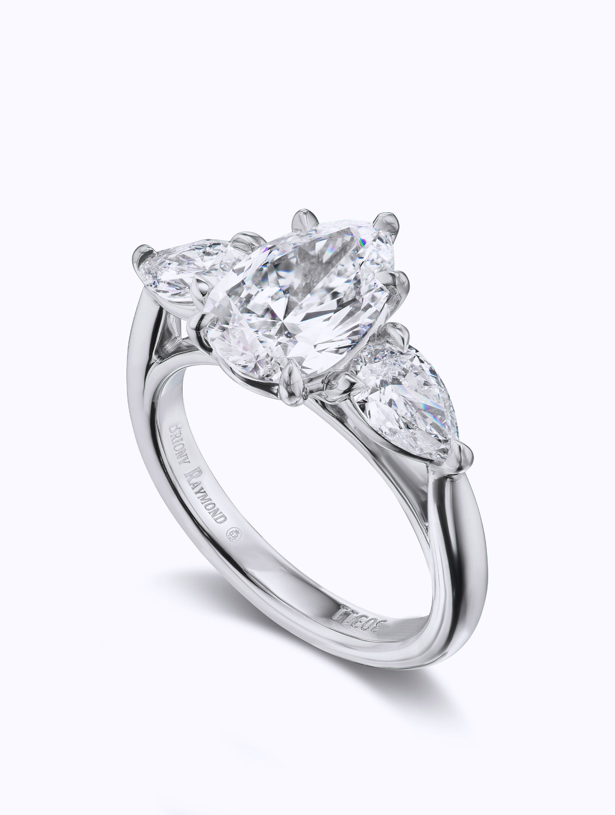 Pear Three Stone Ring
