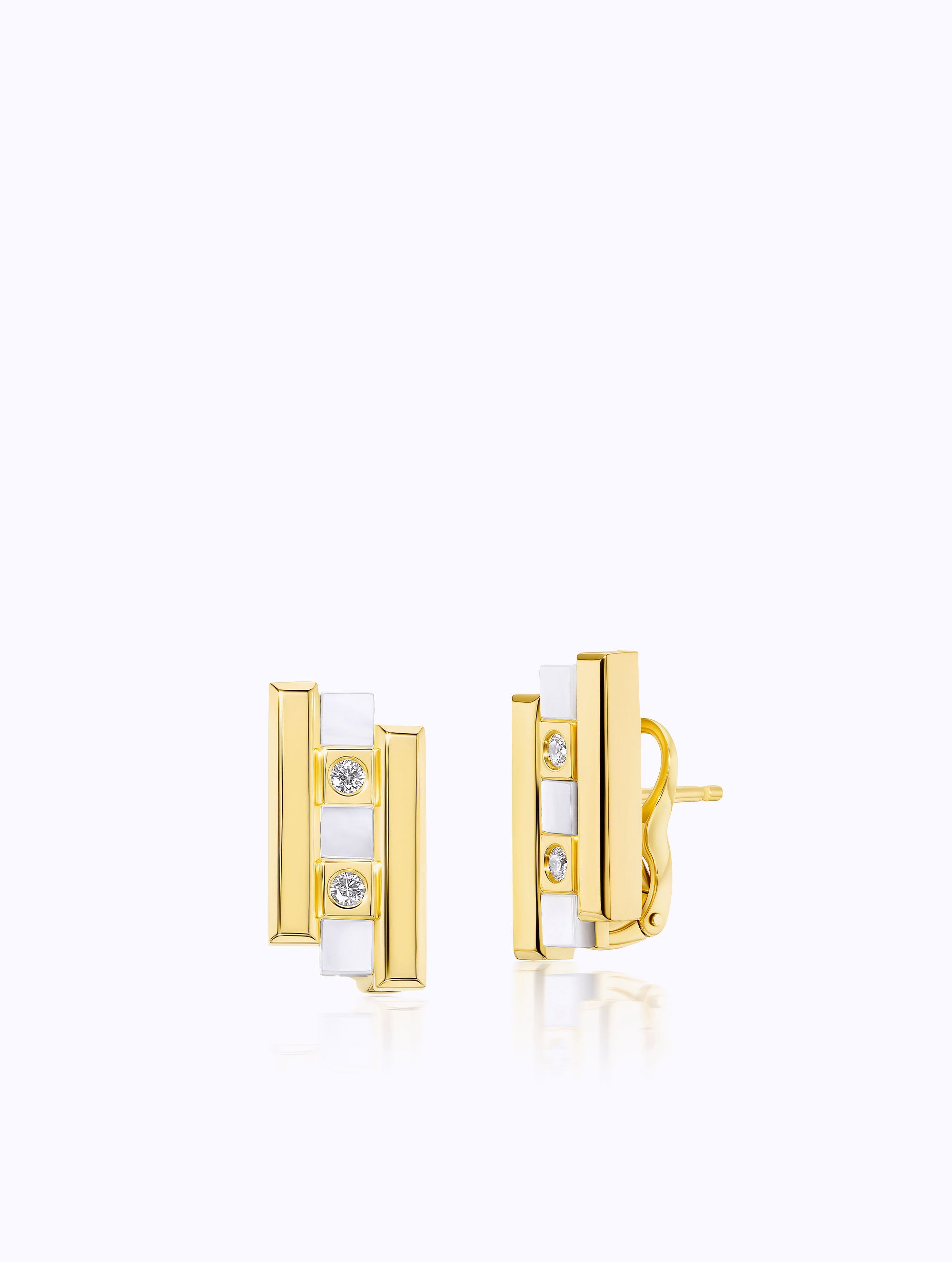 Carousel Mother of Pearl & Diamond Earrings