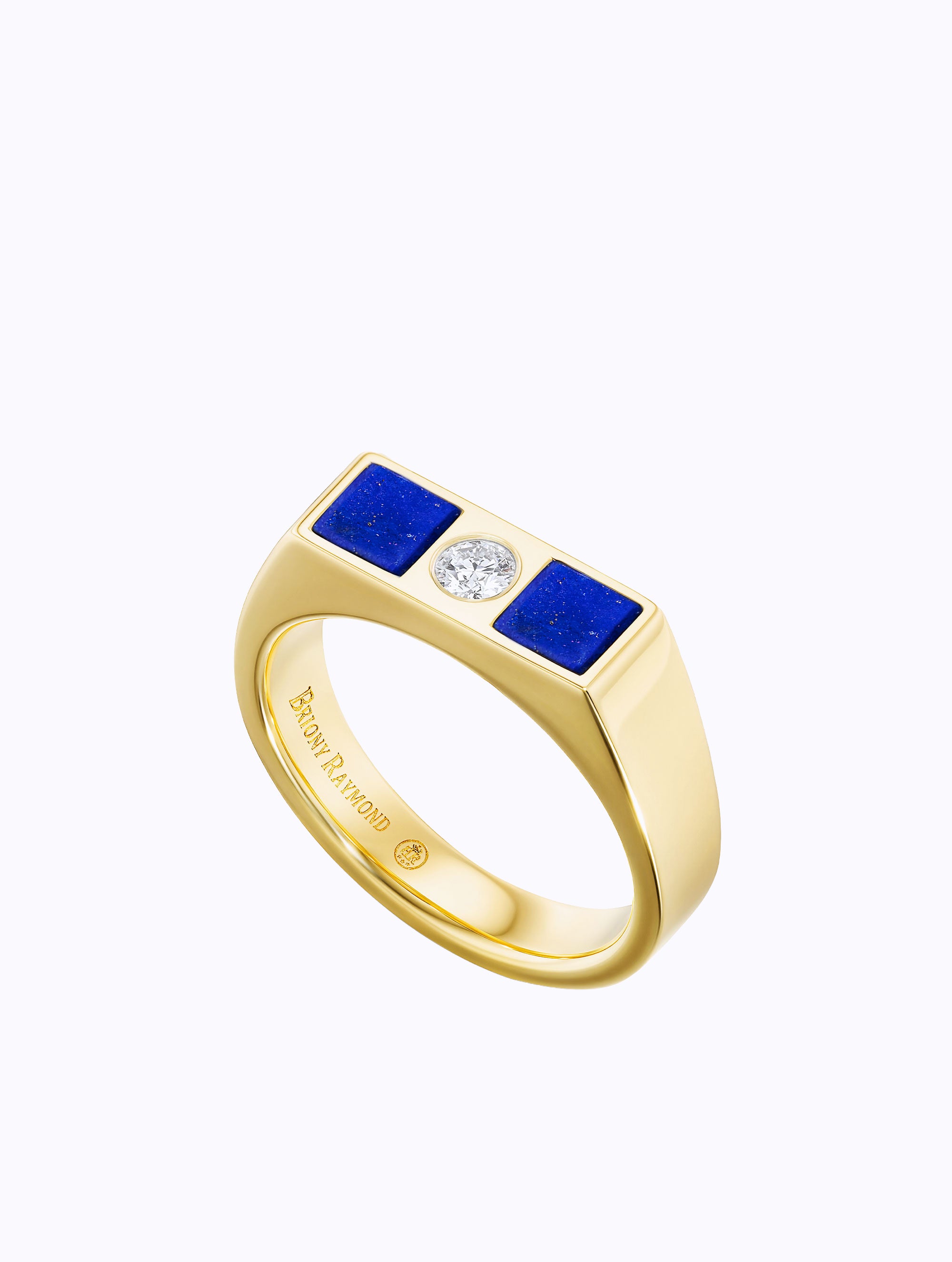 Carousel Double Lapis & Diamond Checkerboard Ring