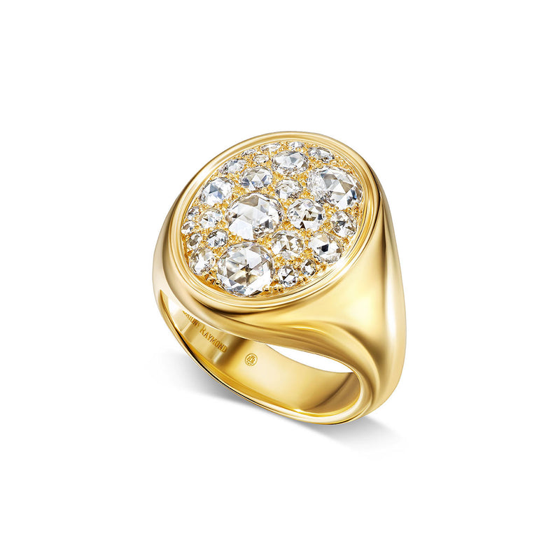 Rose Cut diamond Sloan Signet Ring