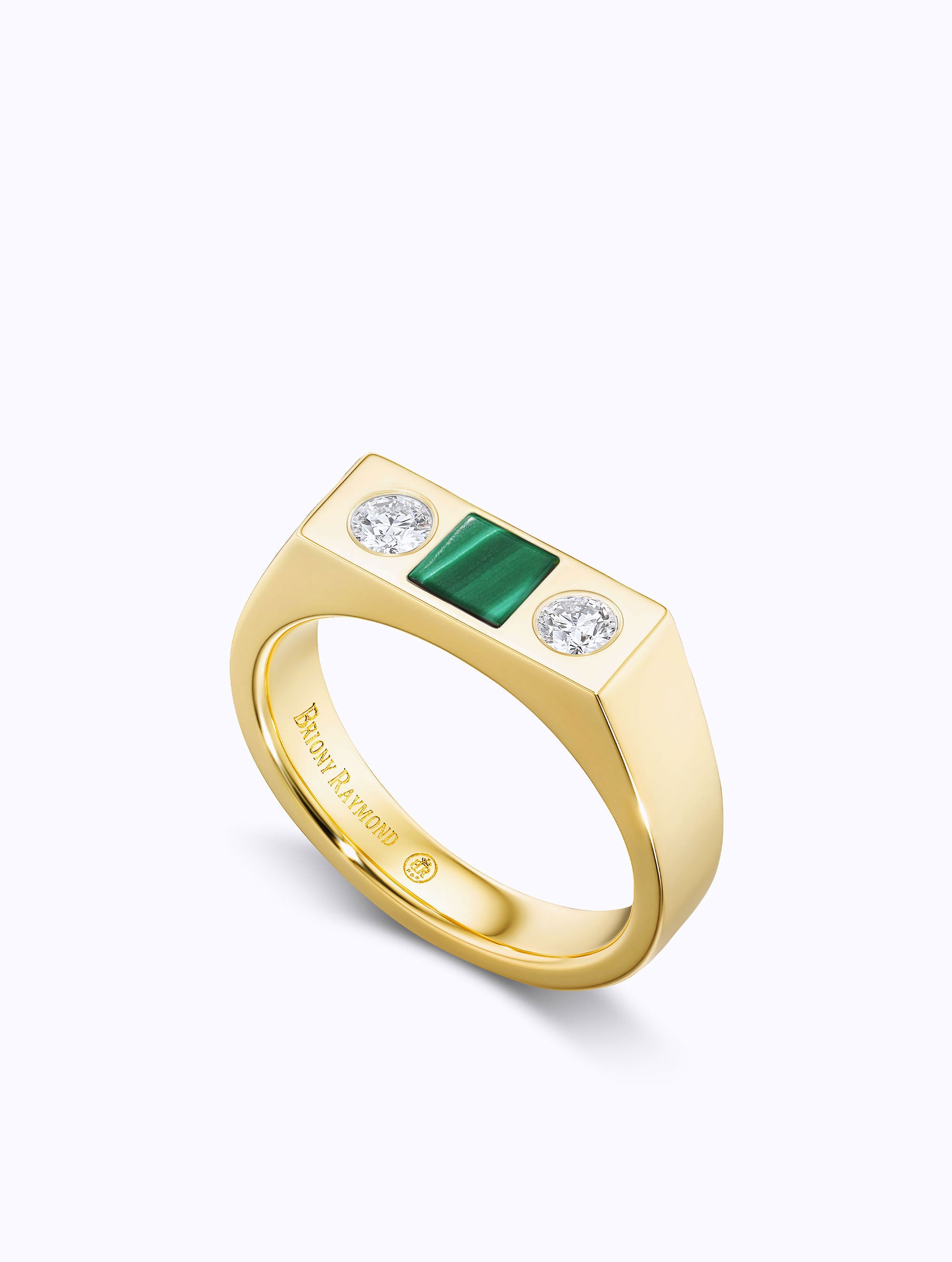Carousel Malachite & Diamond Checkerboard Ring