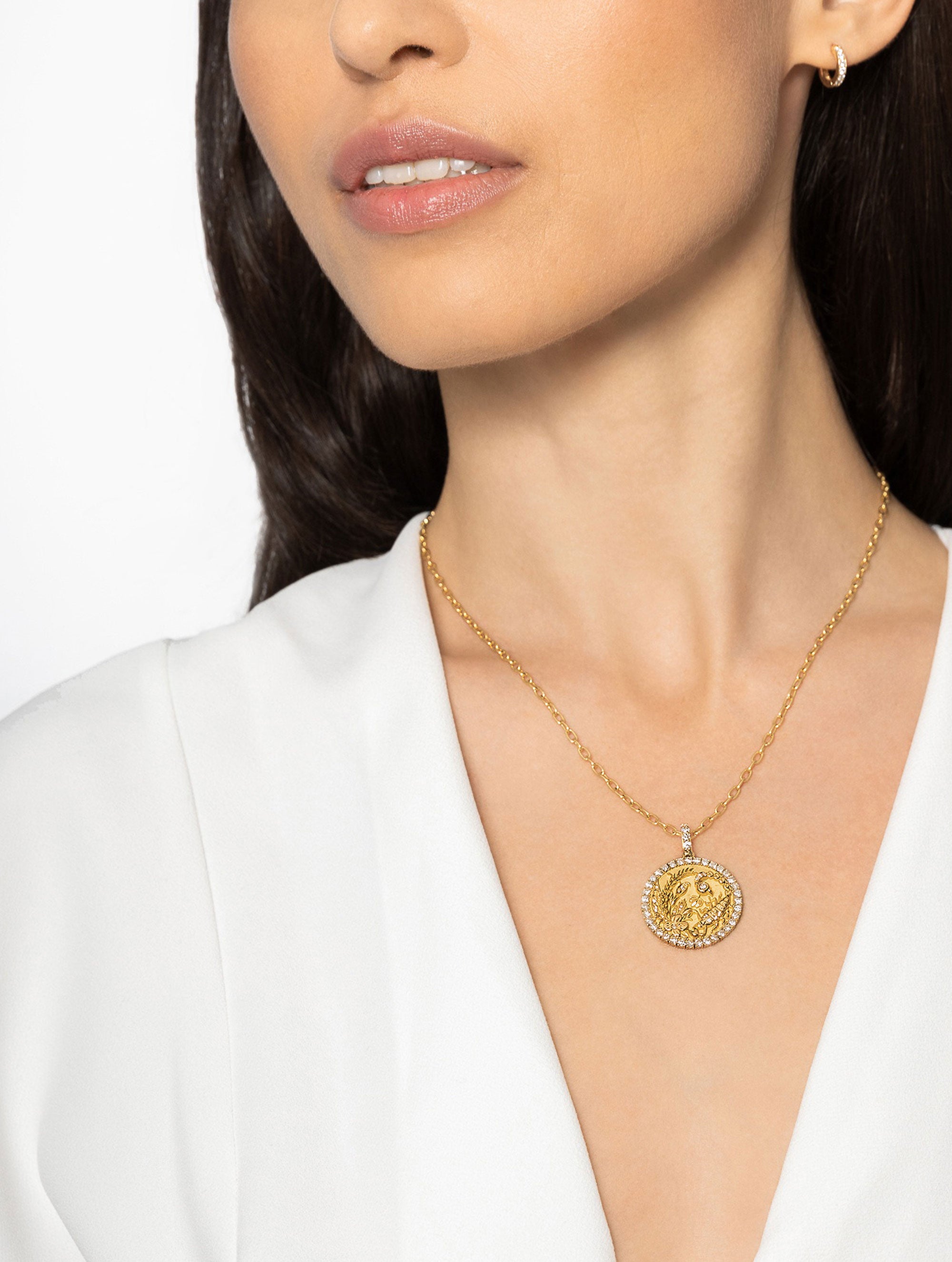 ALL DIAMOND ZODIAC MEDALLION