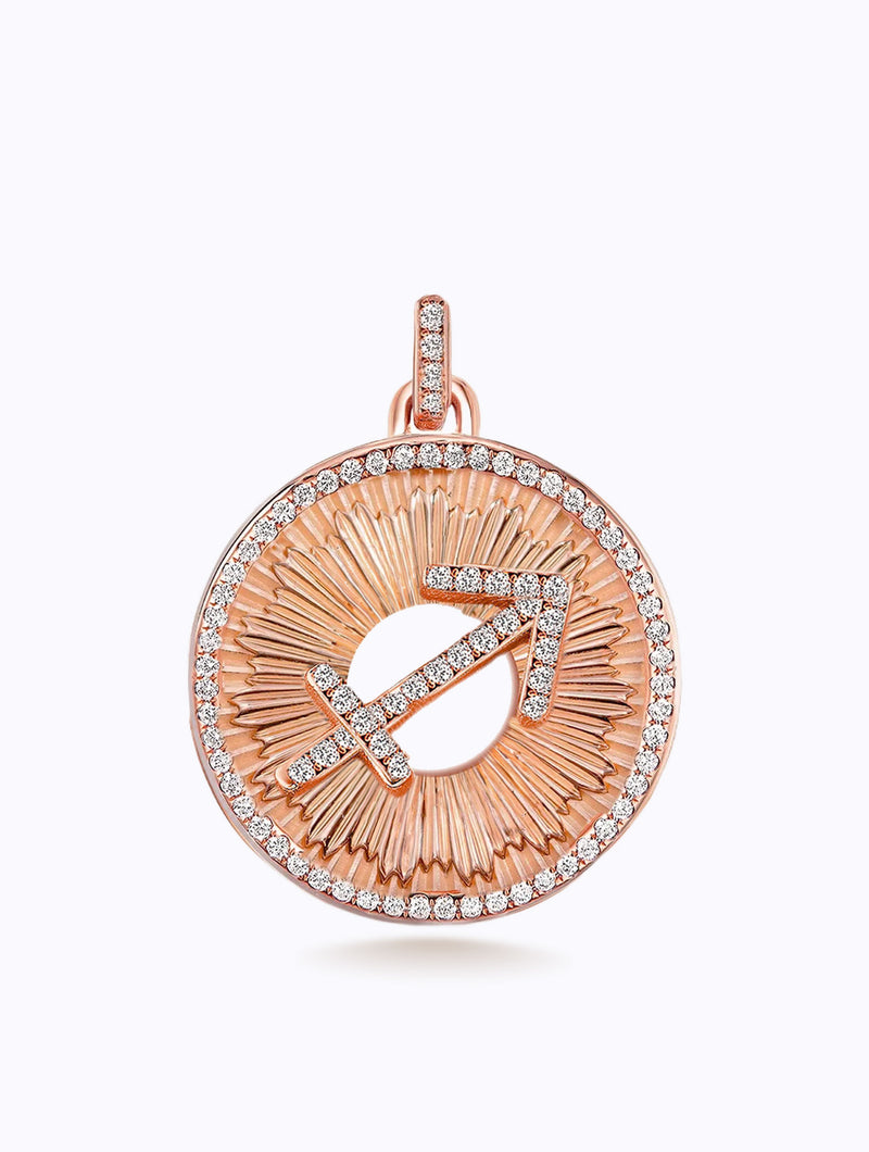 Aurora All Diamond Zodiac Medallion