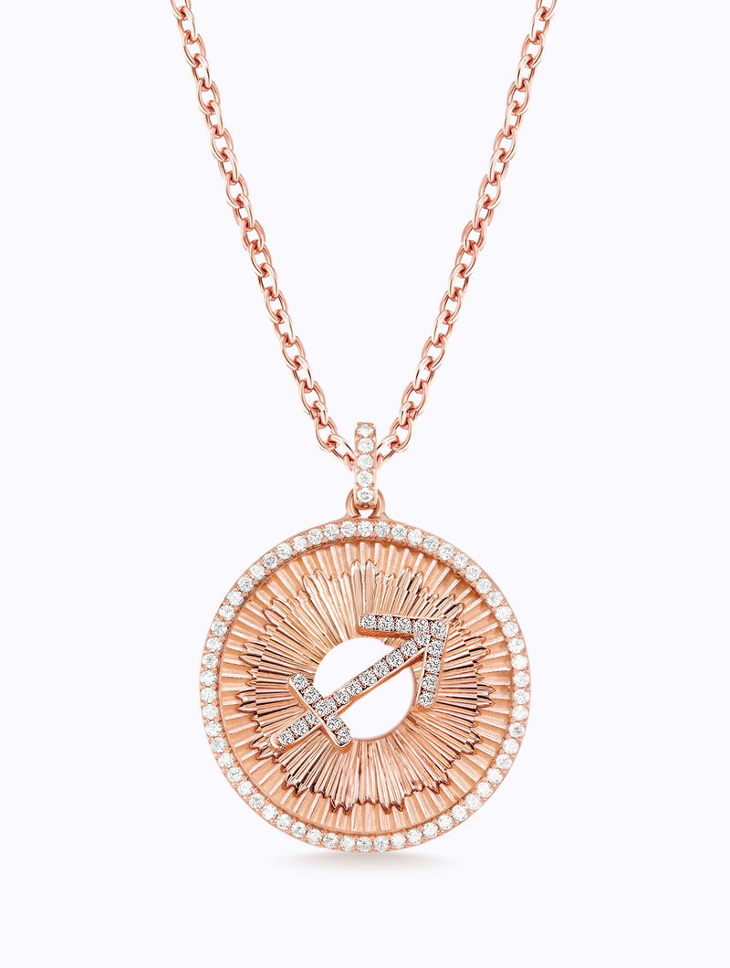 Aurora All Diamond Zodiac Medallion