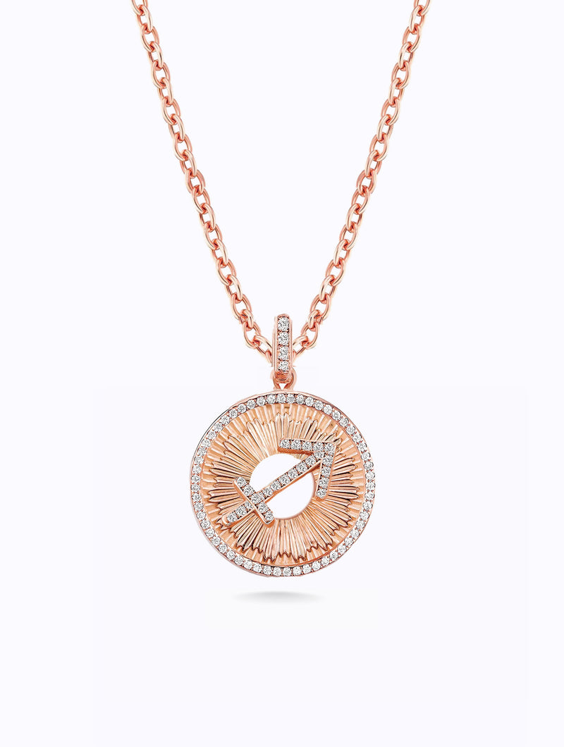 Aurora All Diamond Zodiac Medallion