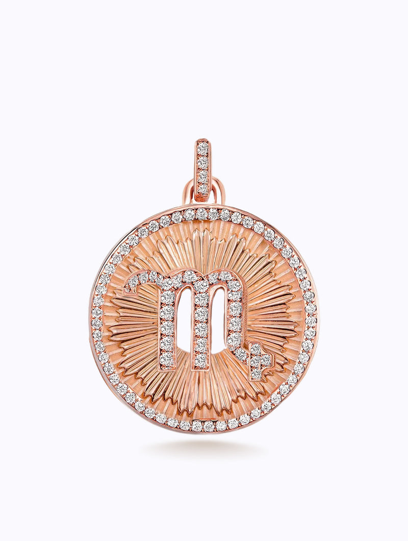 Aurora All Diamond Zodiac Medallion
