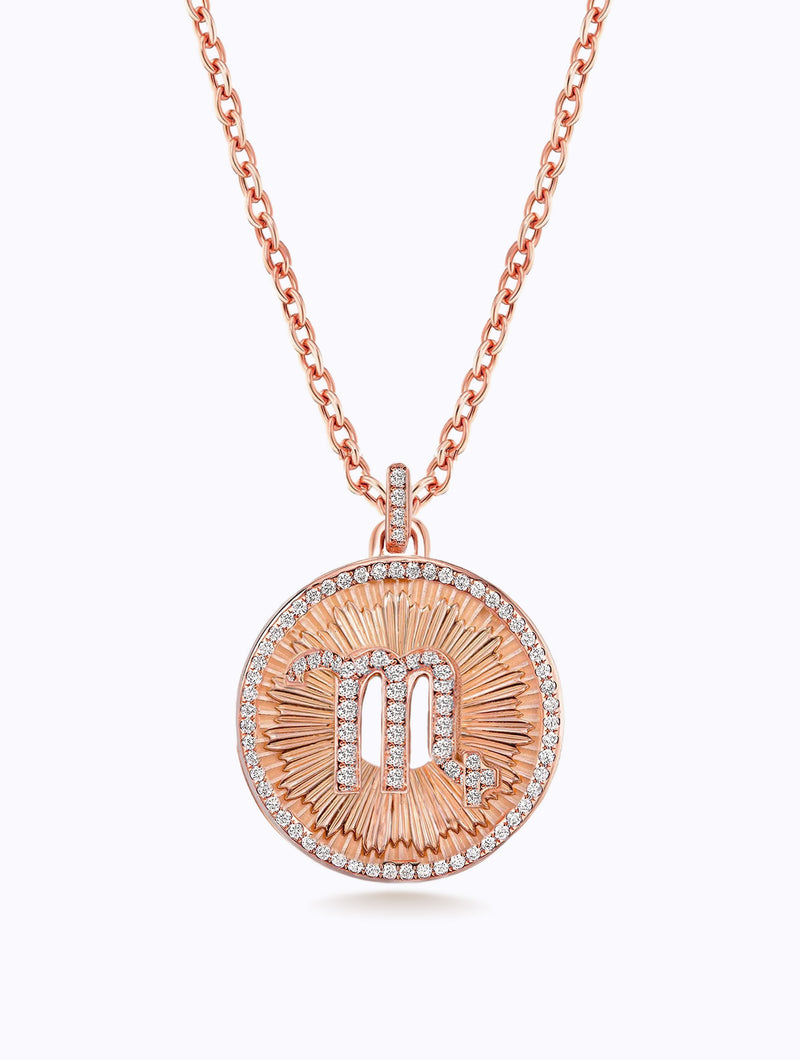 Aurora All Diamond Zodiac Medallion
