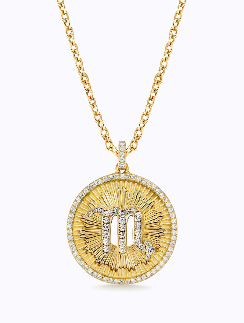 Aurora All Diamond Zodiac Medallion