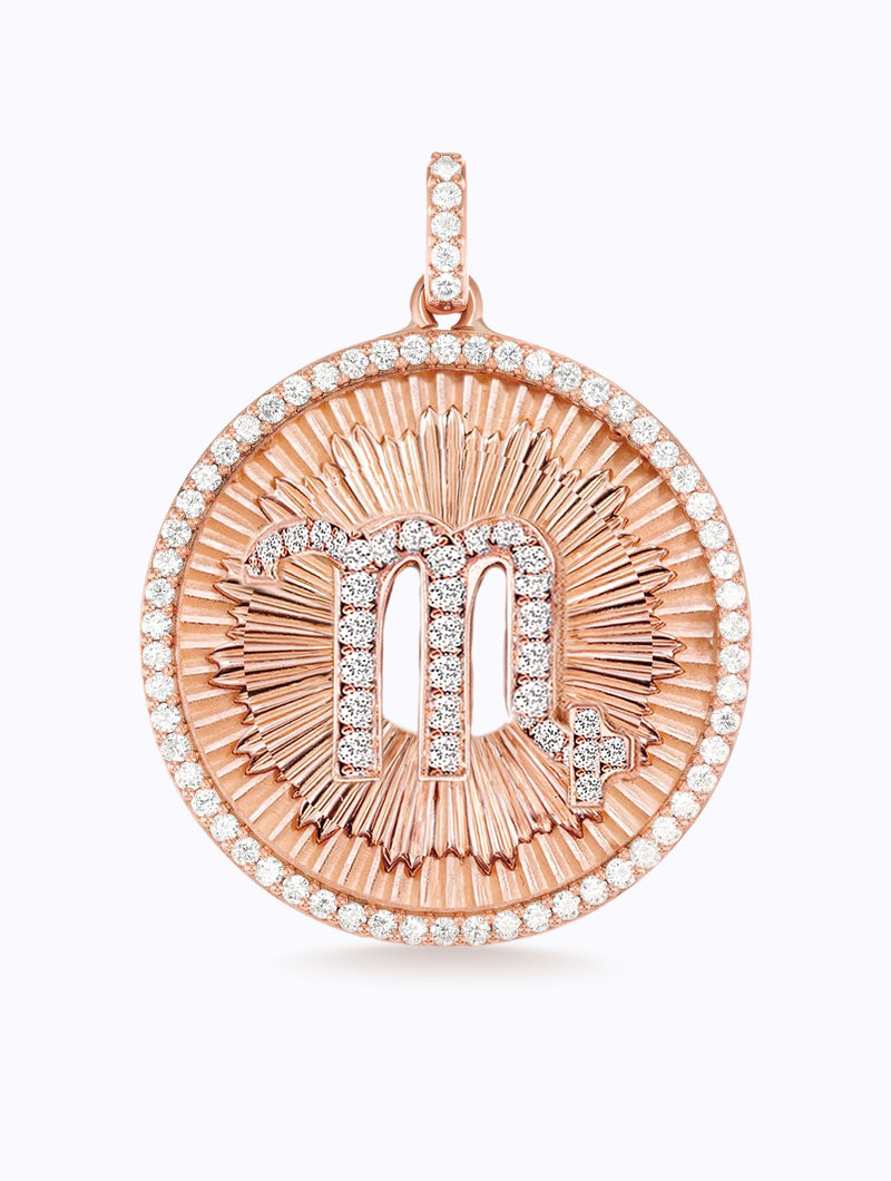 Aurora All Diamond Zodiac Medallion