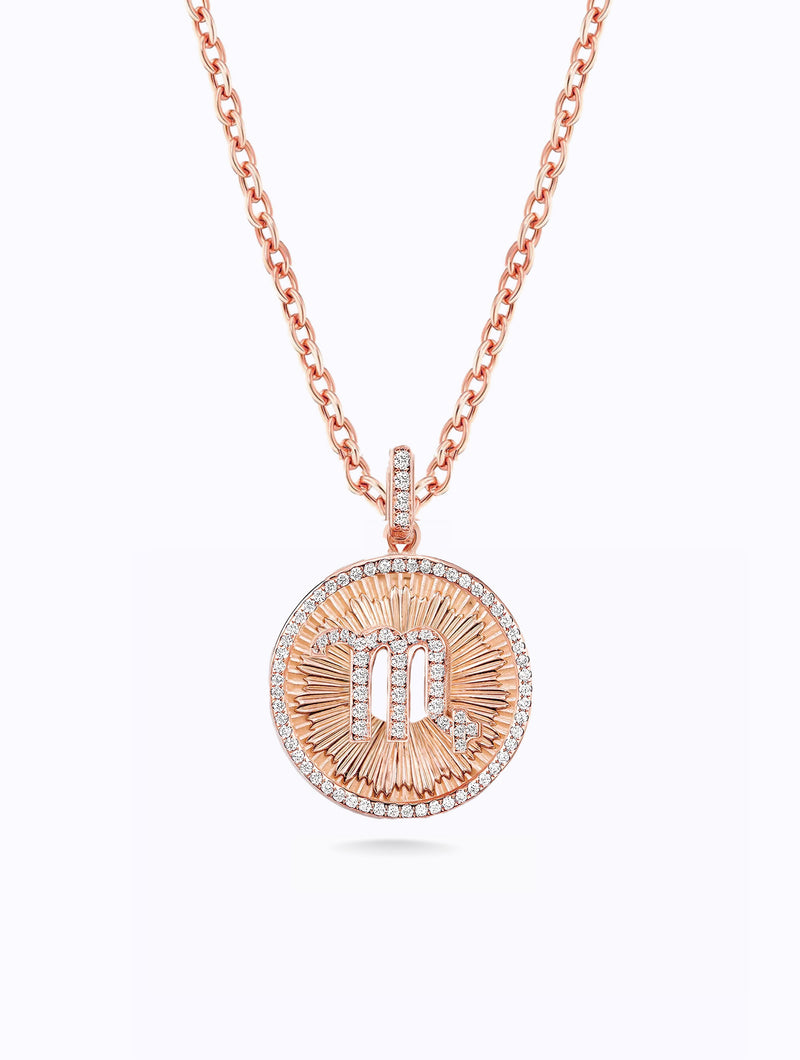 Aurora All Diamond Zodiac Medallion