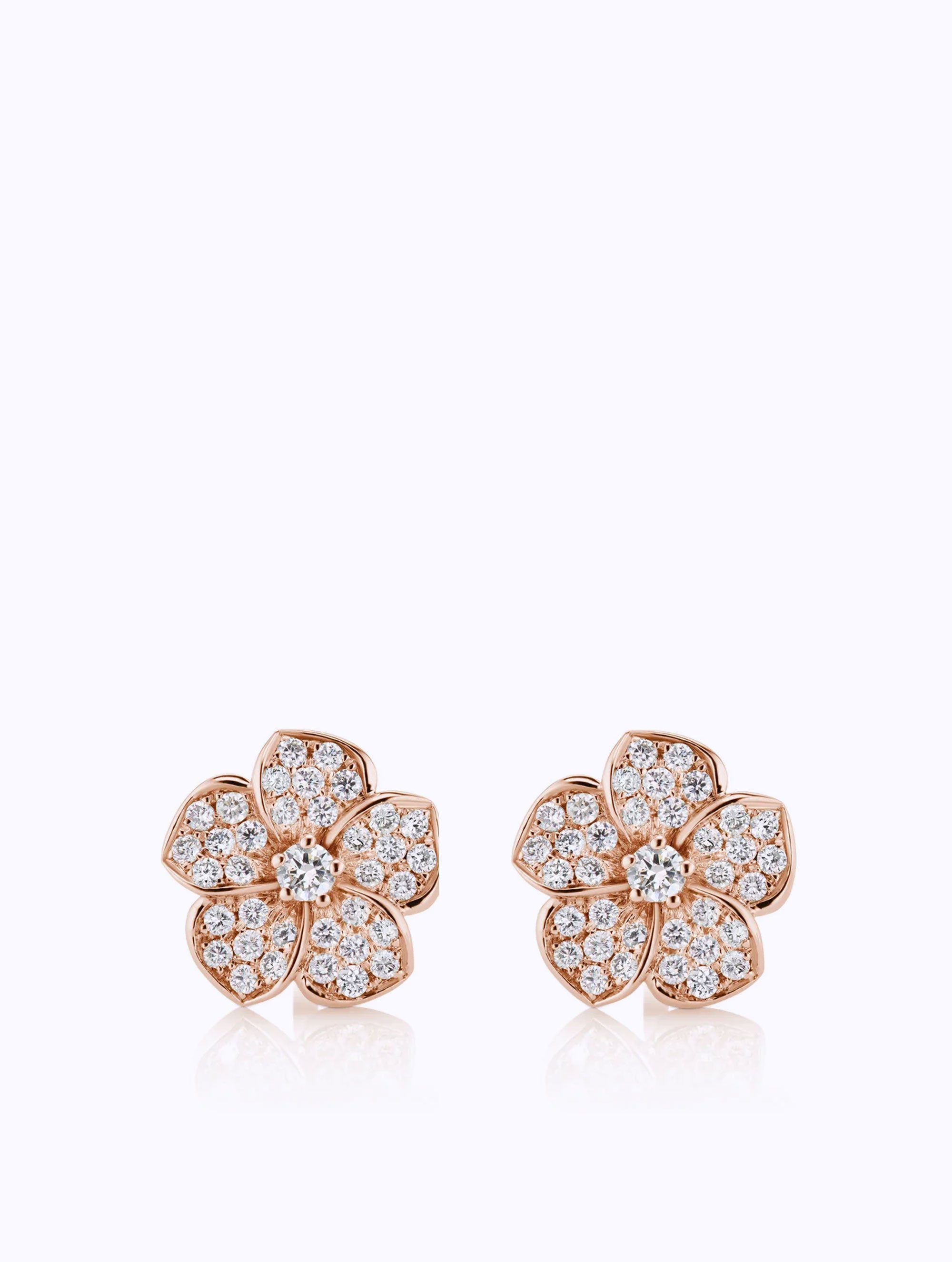 SMALL PLUMERIA DIAMOND EARRINGS