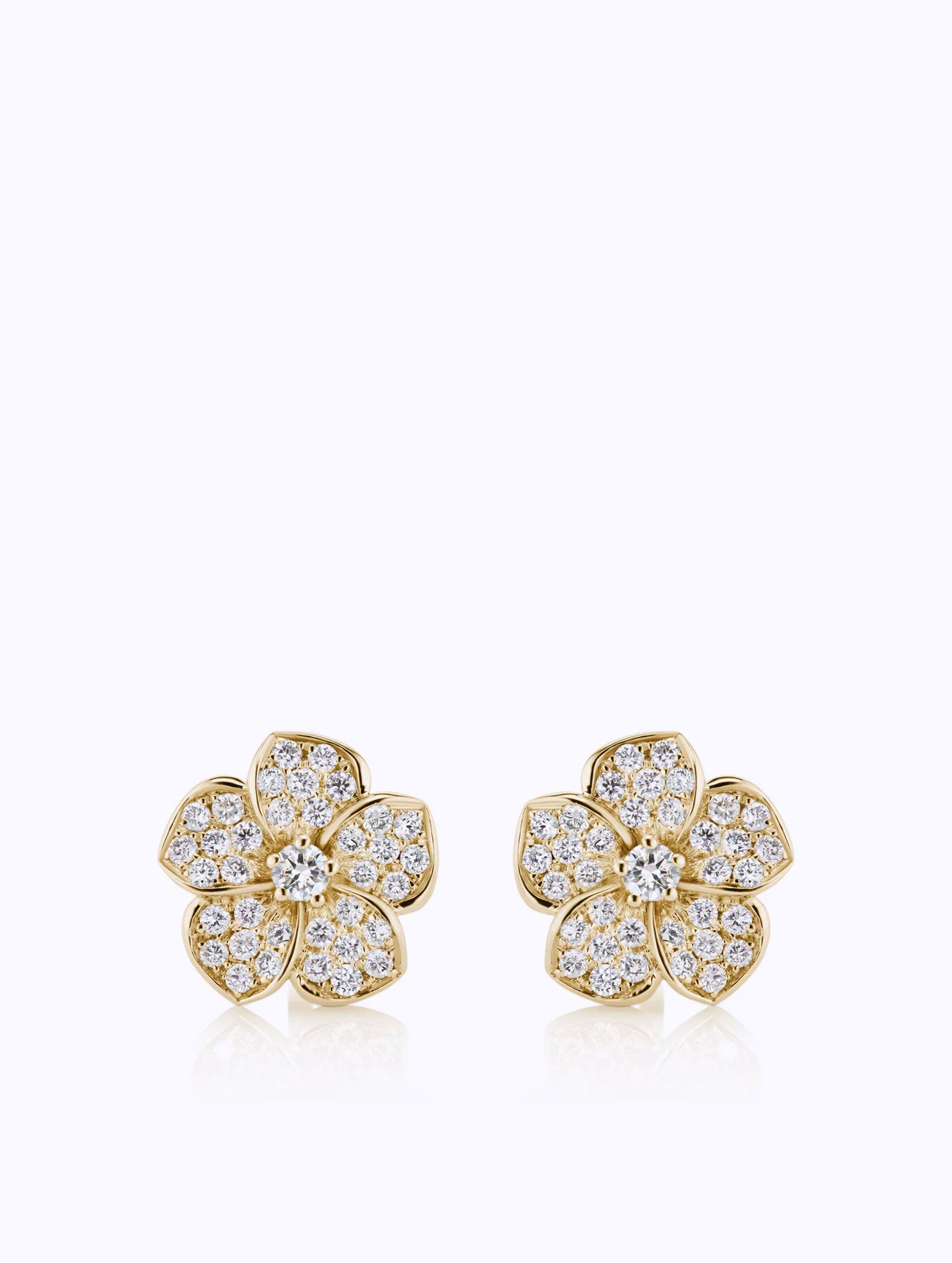 SMALL PLUMERIA DIAMOND EARRINGS