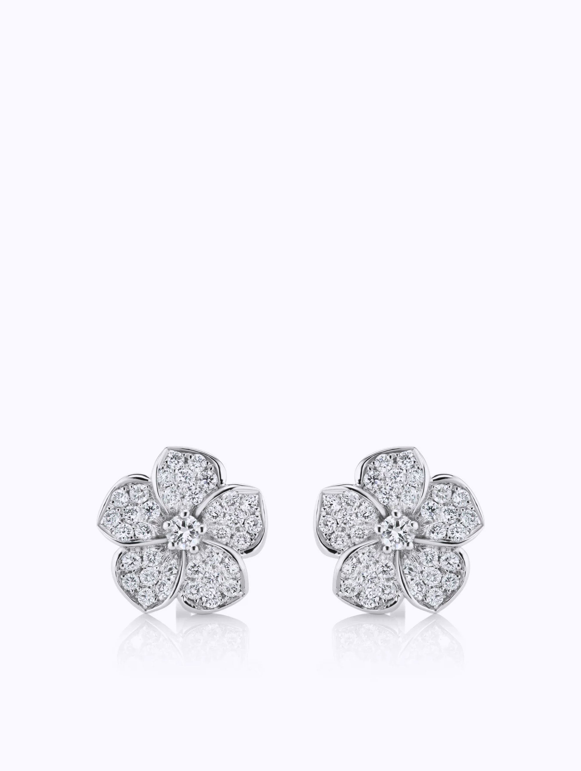 SMALL PLUMERIA DIAMOND EARRINGS