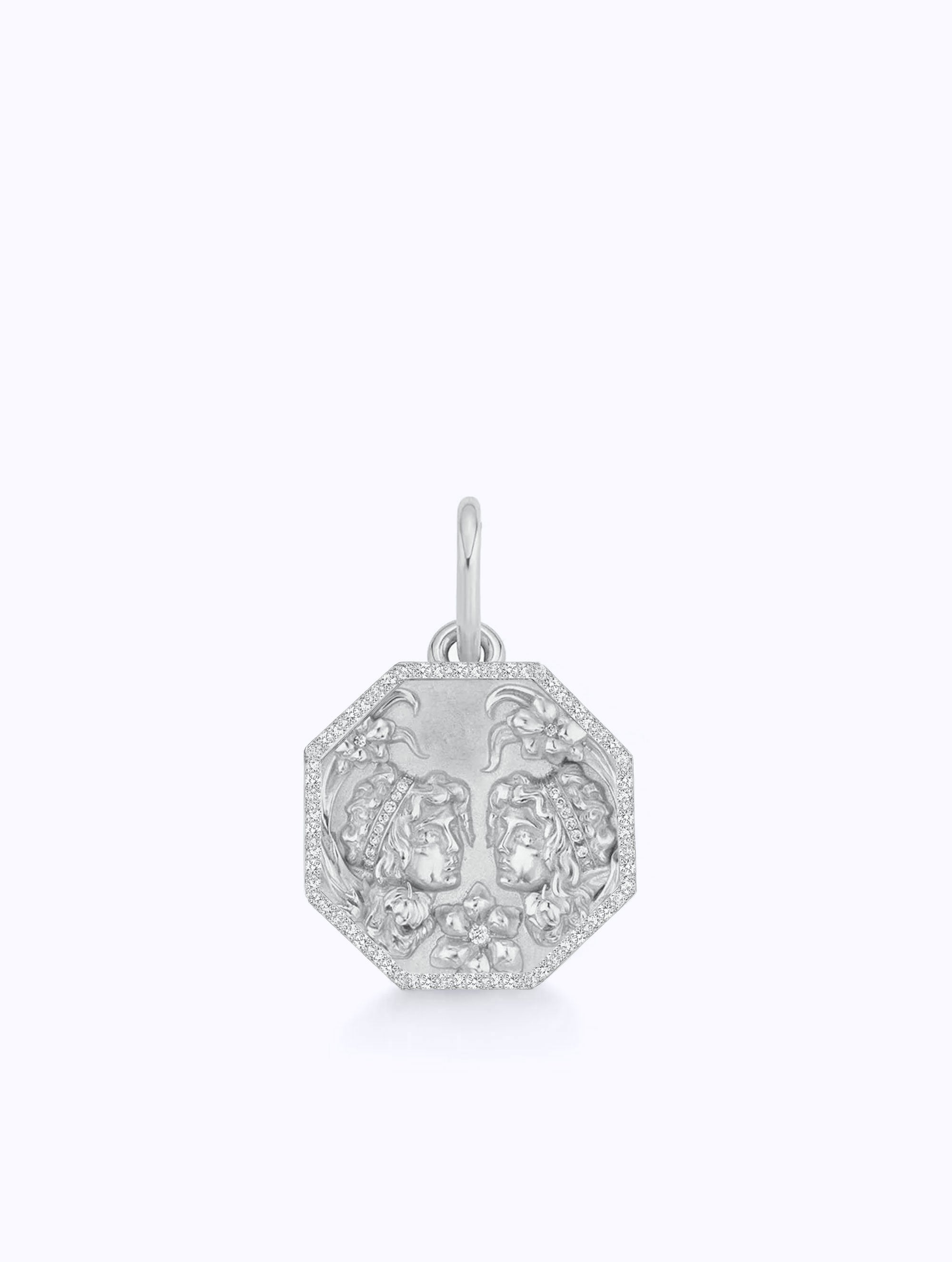 ALL DIAMOND TALISMAN ZODIAC MEDALLION