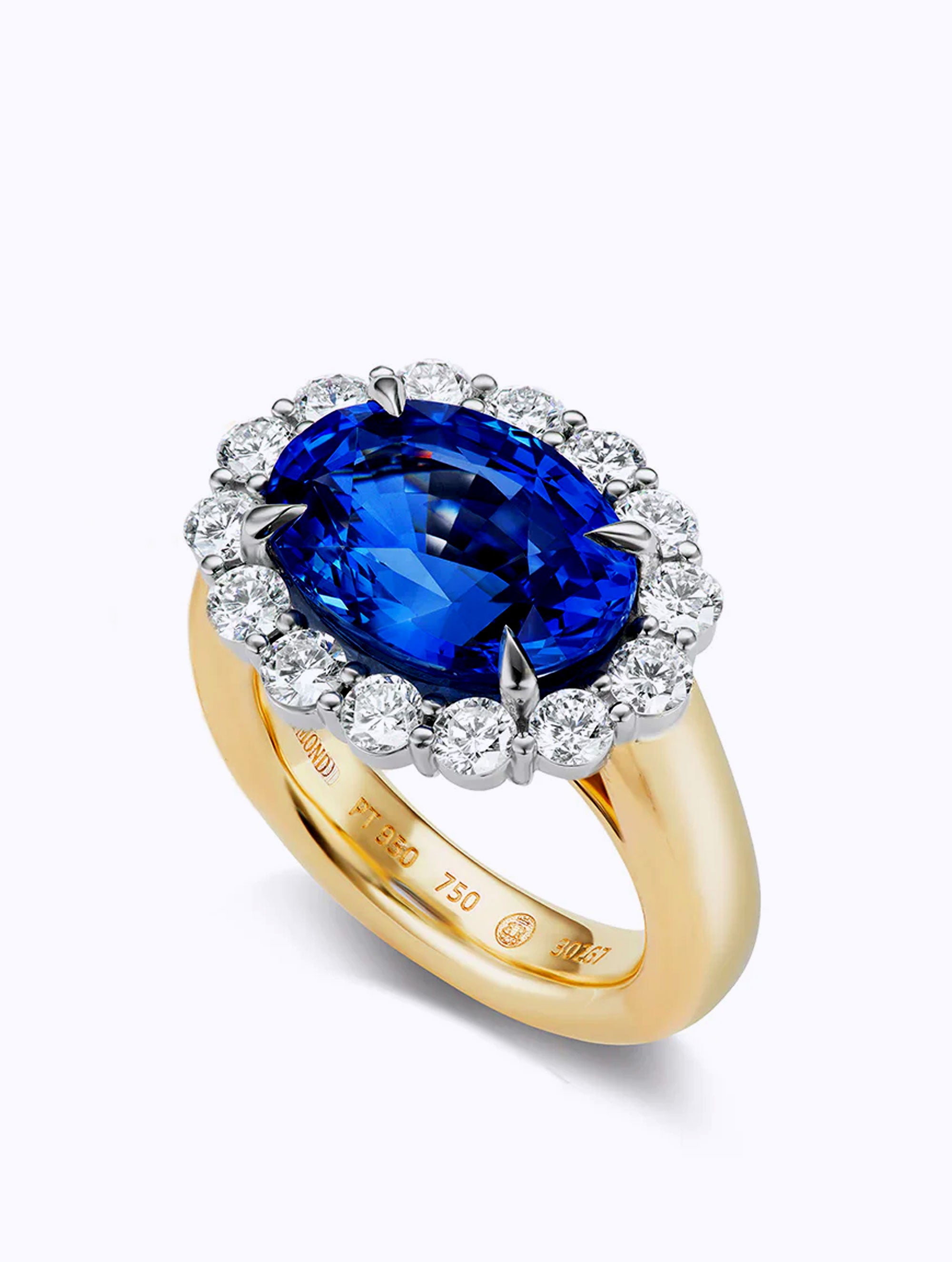 SAPPHIRE & DIAMOND OVAL CUT RING
