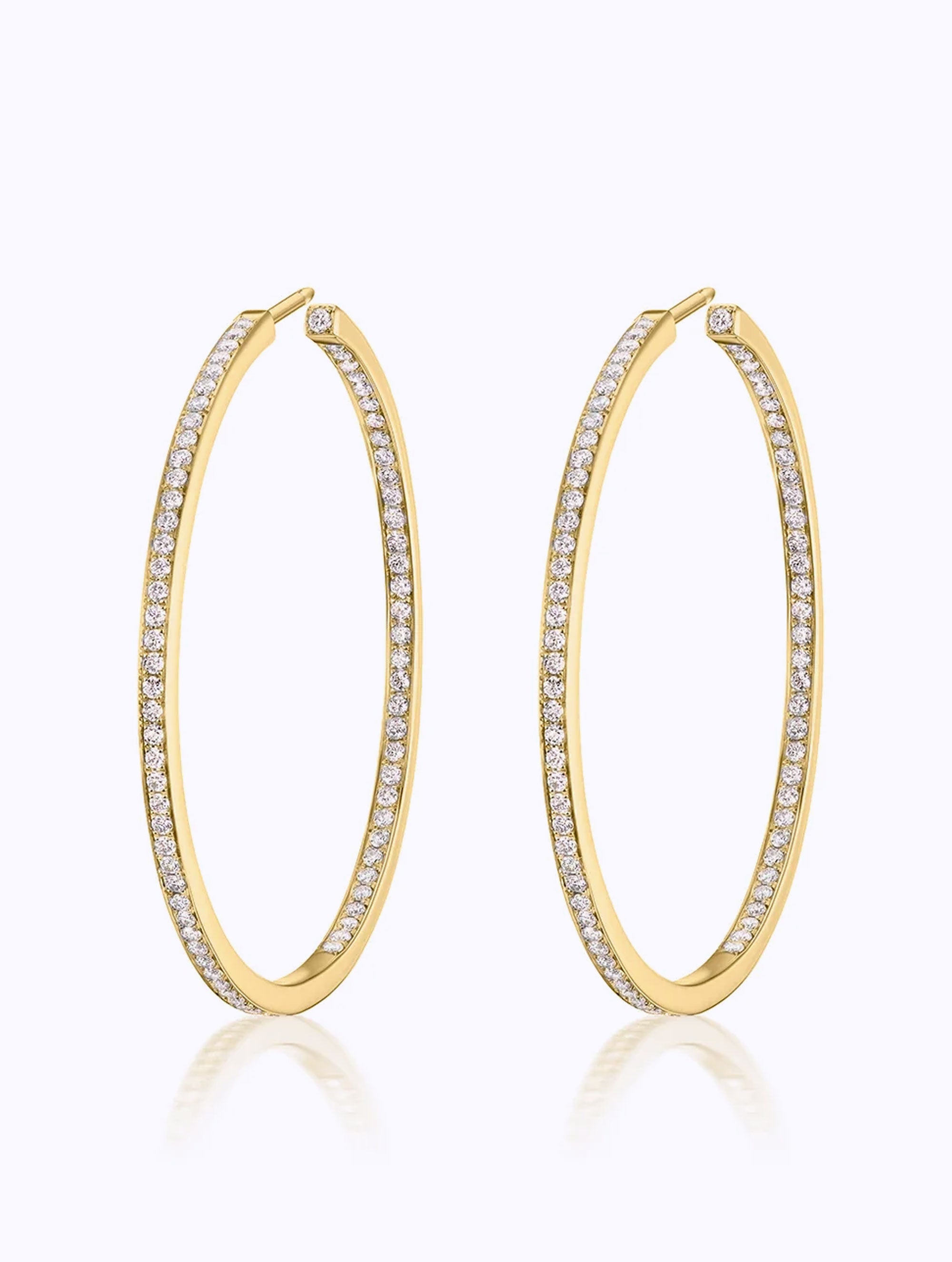 SLIM ATHENA DIAMOND HOOP EARRINGS