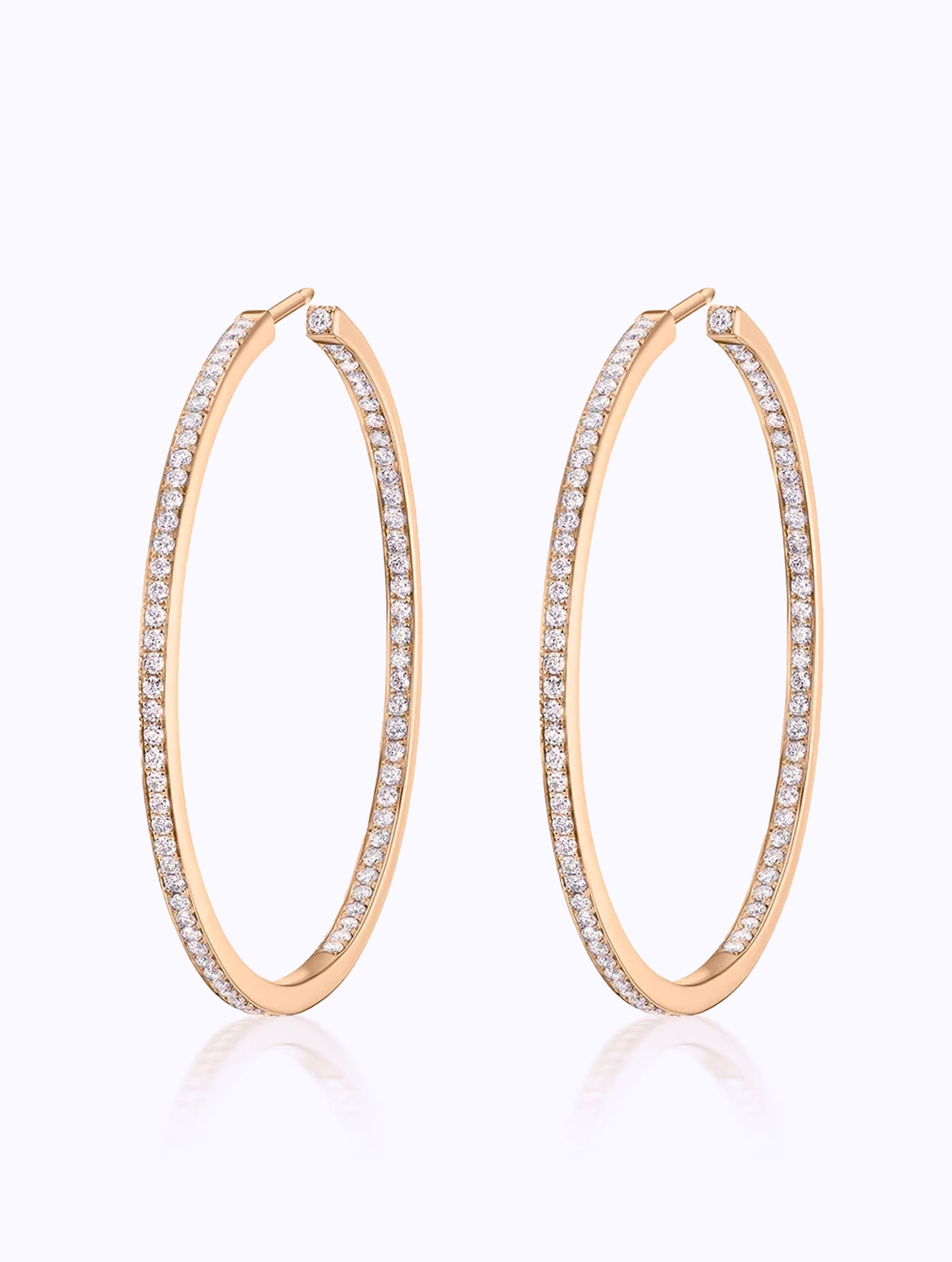 SLIM ATHENA DIAMOND HOOP EARRINGS