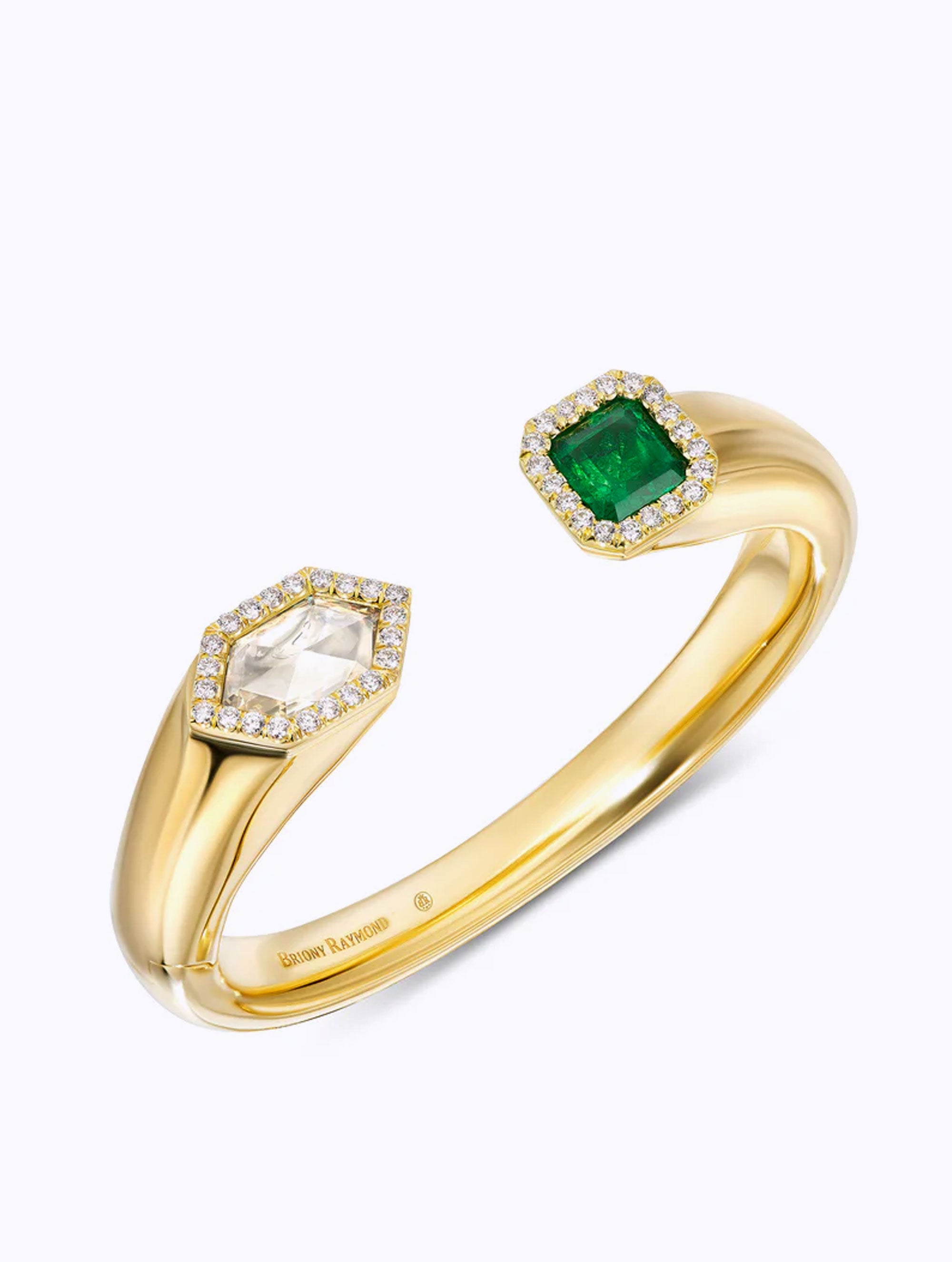 JUMBO SLOAN EMERALD & DIAMOND BANGLE