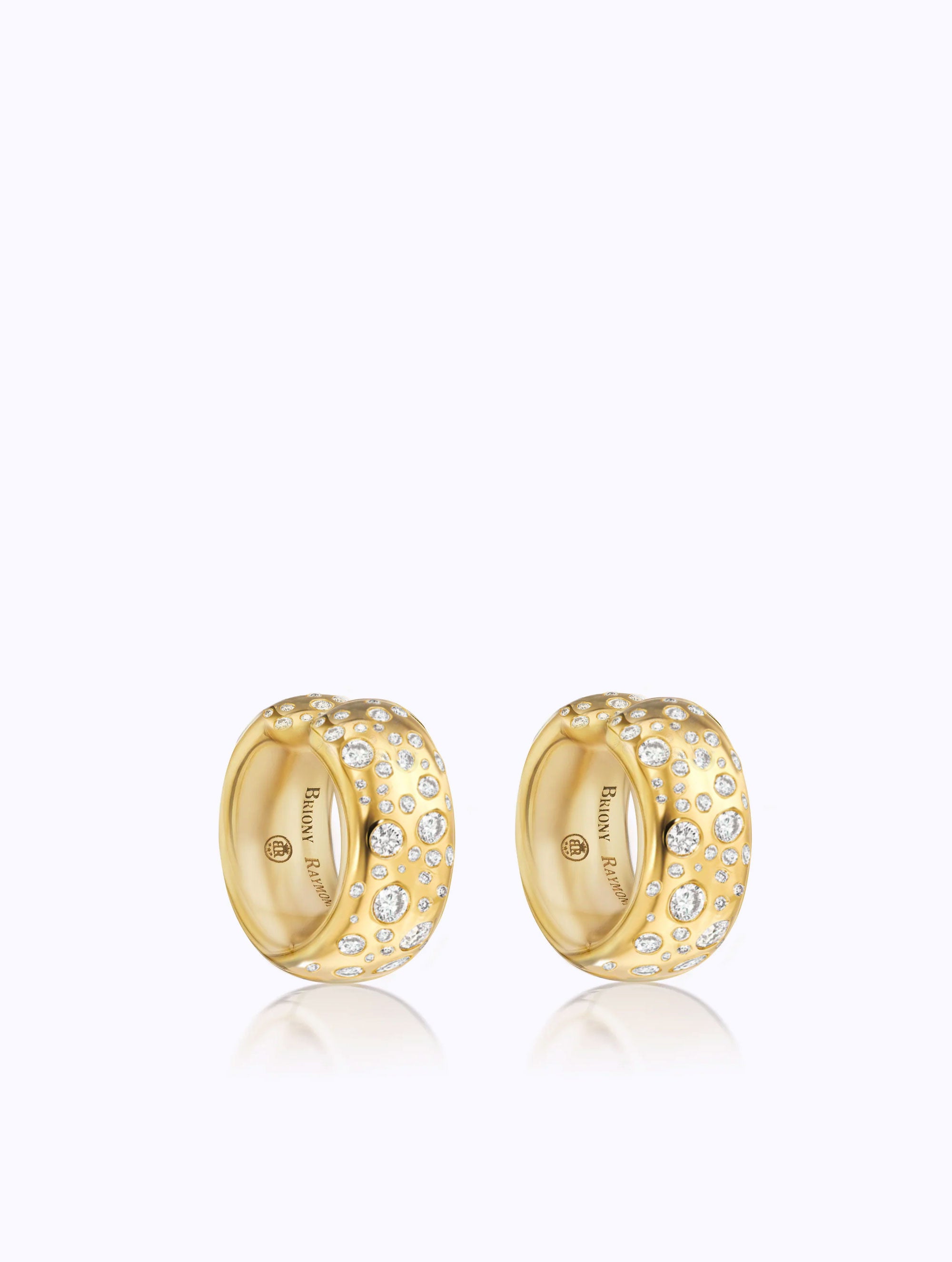 SLOAN SCATTER DIAMOND HUGGIE HOOP EARRINGS
