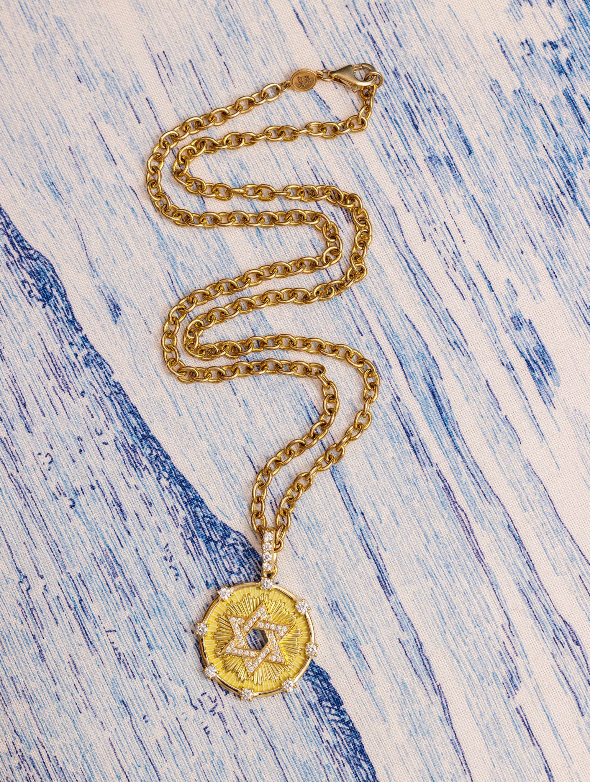 Aurora Diamond Star Of David Medallion