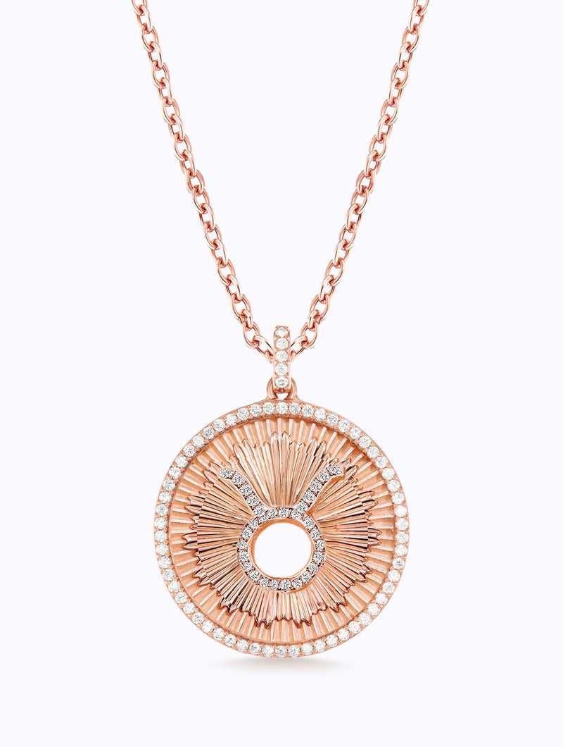 Aurora All Diamond Zodiac Medallion