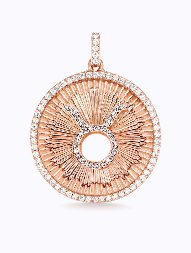 Aurora All Diamond Zodiac Medallion