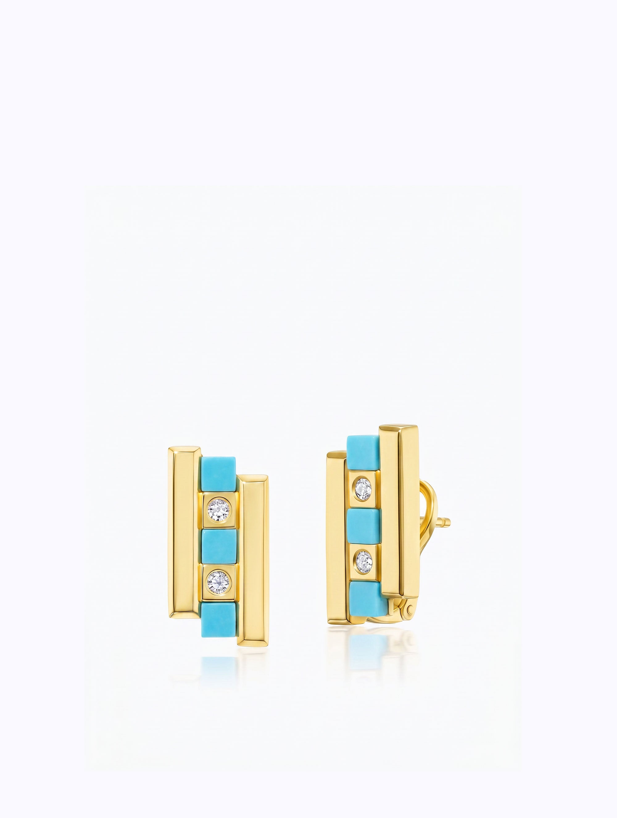 Carousel Turquoise & Diamond Earrings
