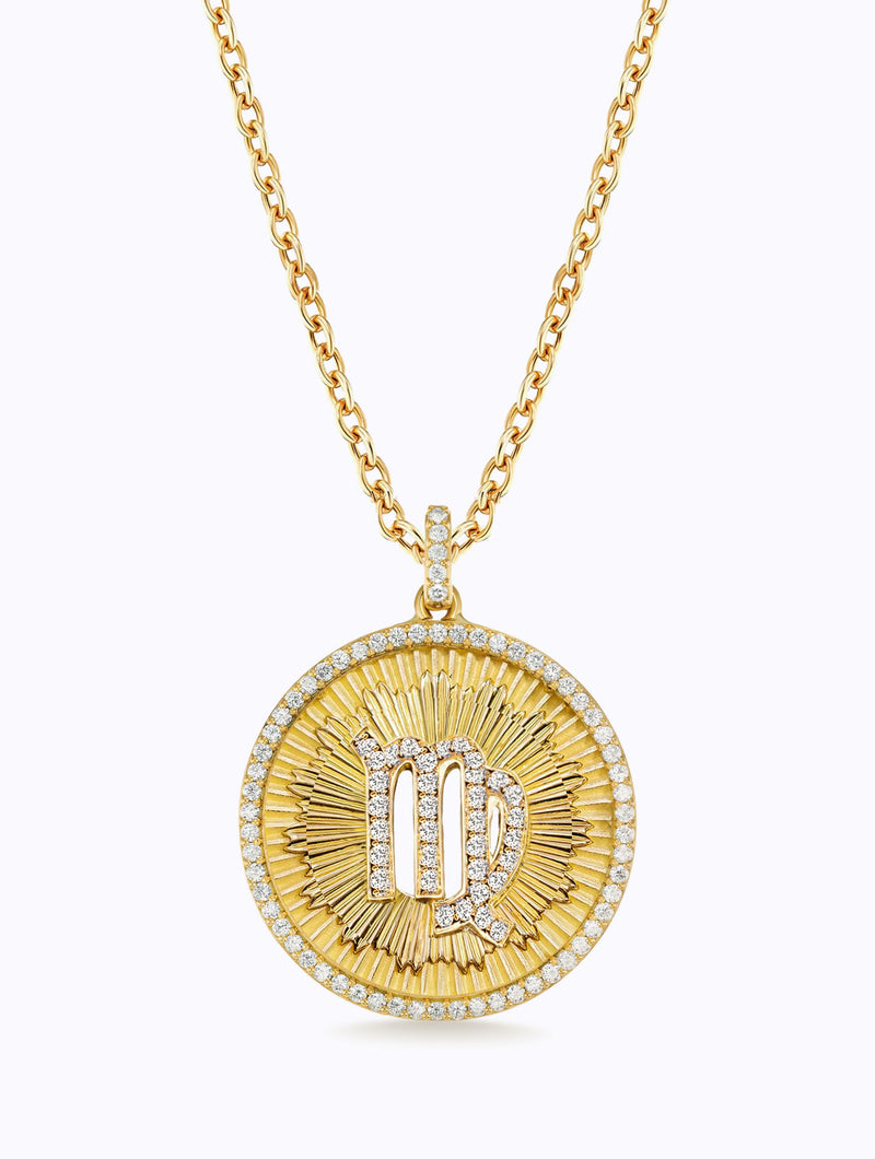 Aurora All Diamond Zodiac Medallion