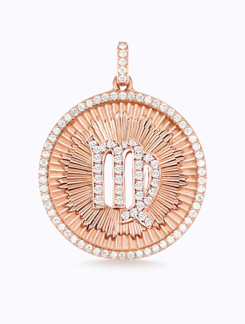 Aurora All Diamond Zodiac Medallion