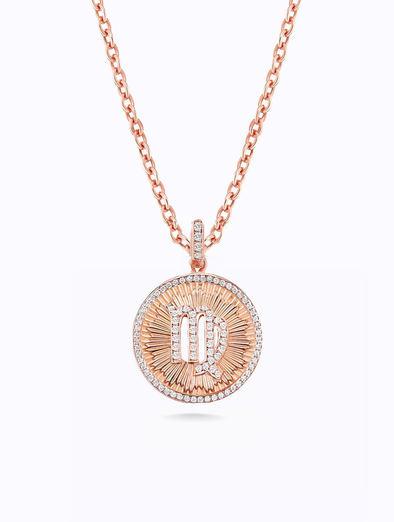 Aurora All Diamond Zodiac Medallion
