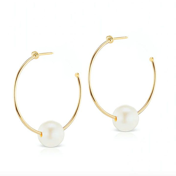 Grace Pearl Hoop Earrings