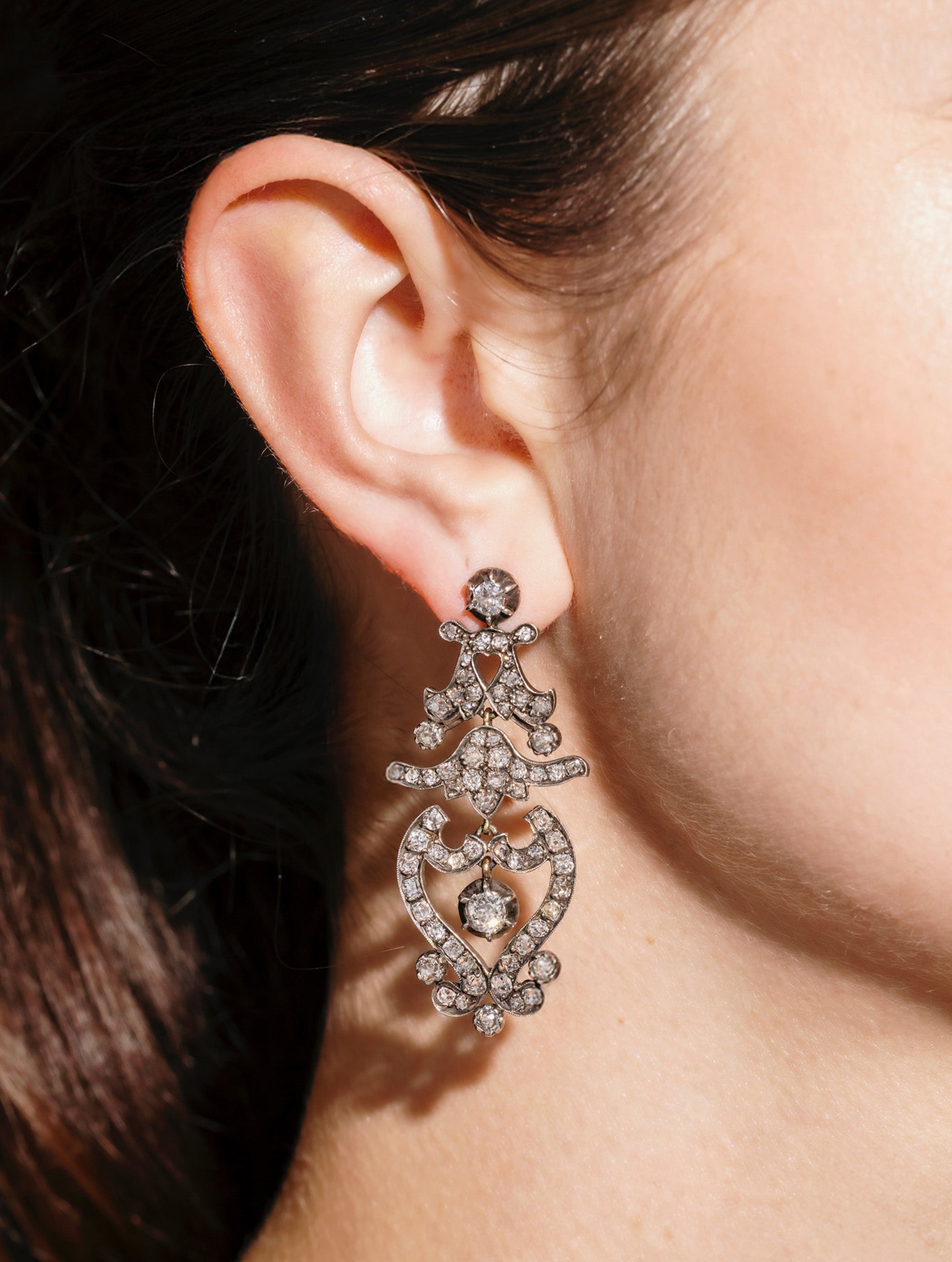 Victorian Diamond Chandelier Earrings