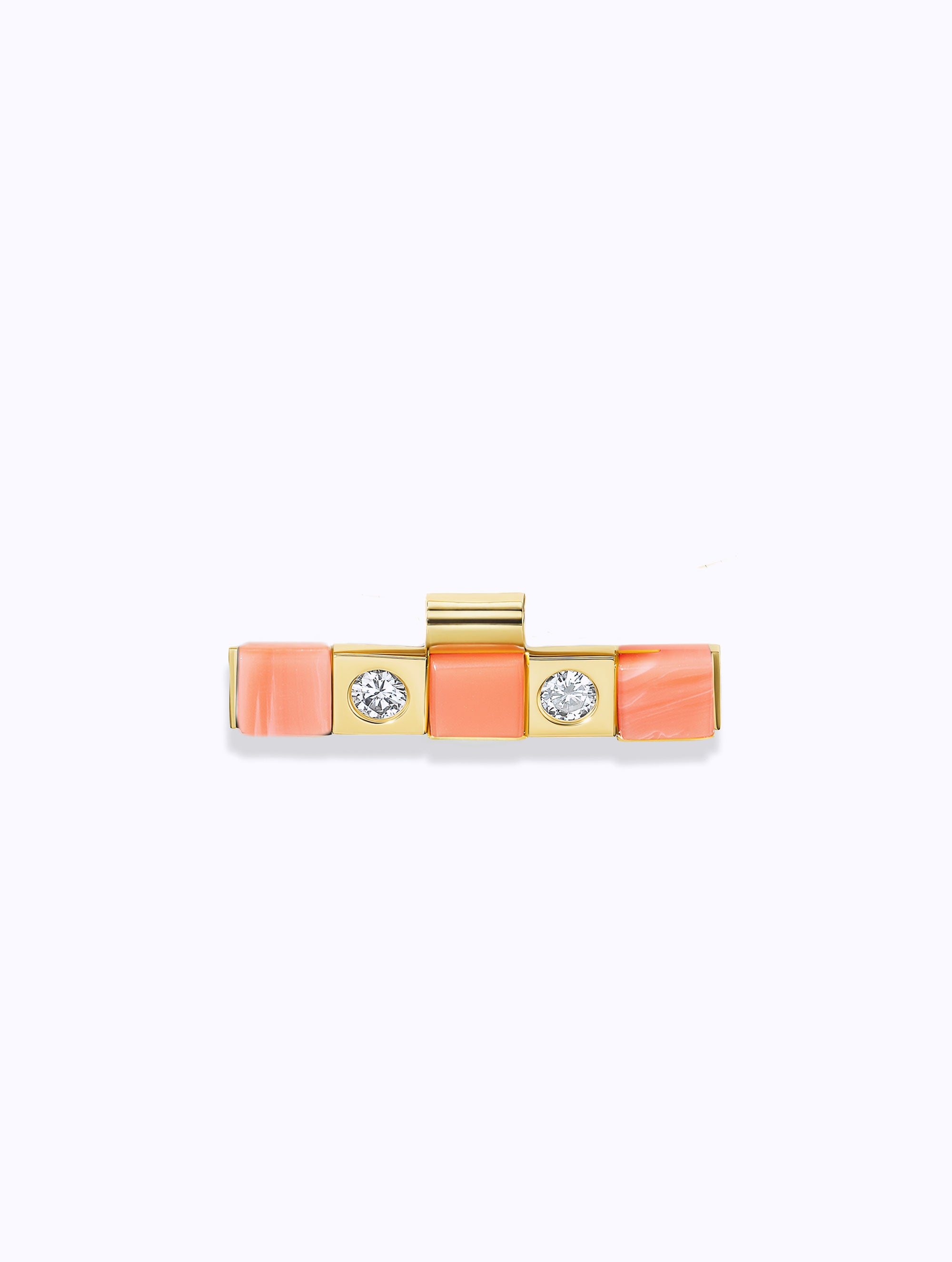 Carousel Coral & Diamond Checkerboard Pendant