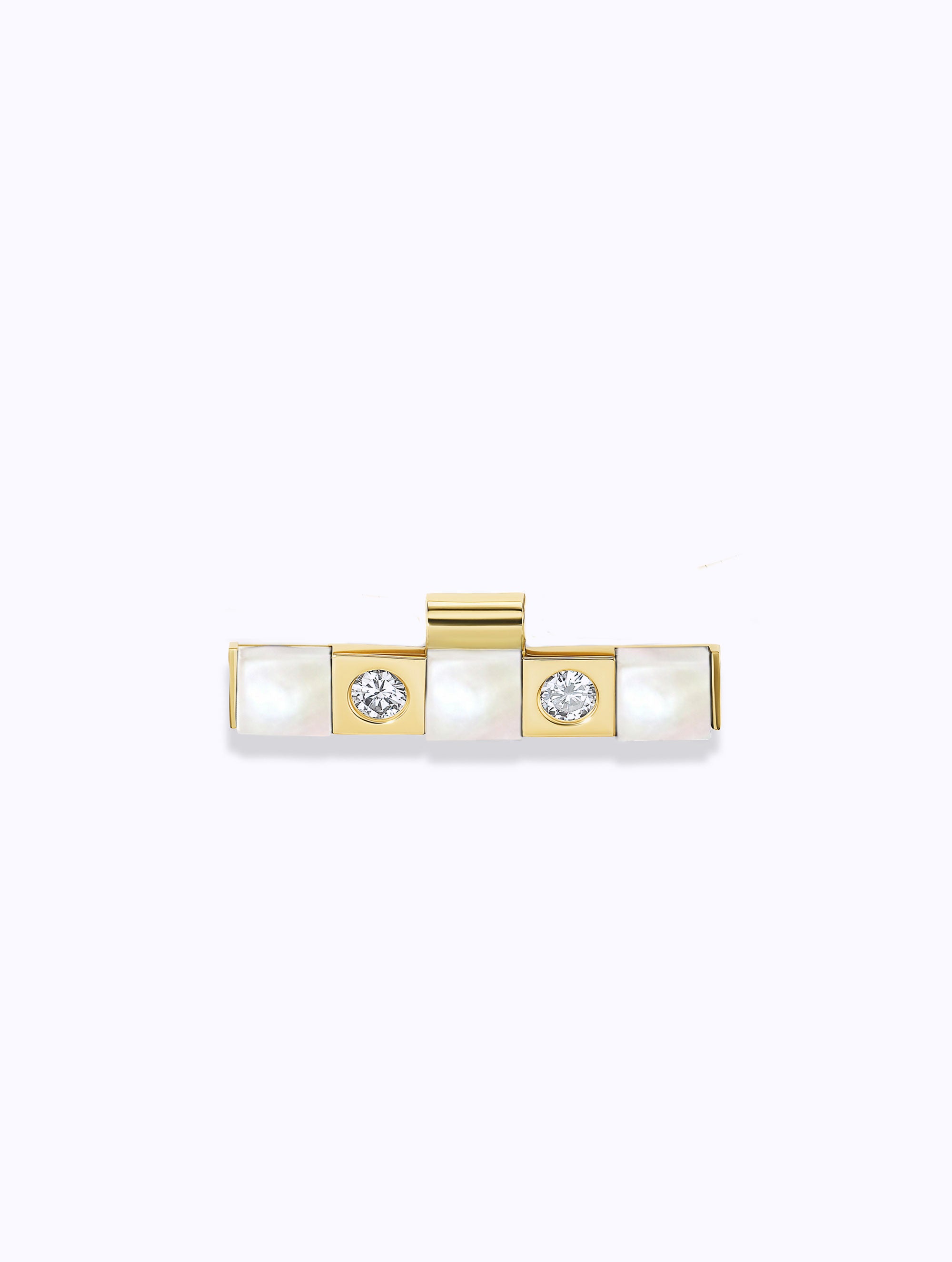 Carousel Mother of Pearl & Diamond Checkerboard Pendant