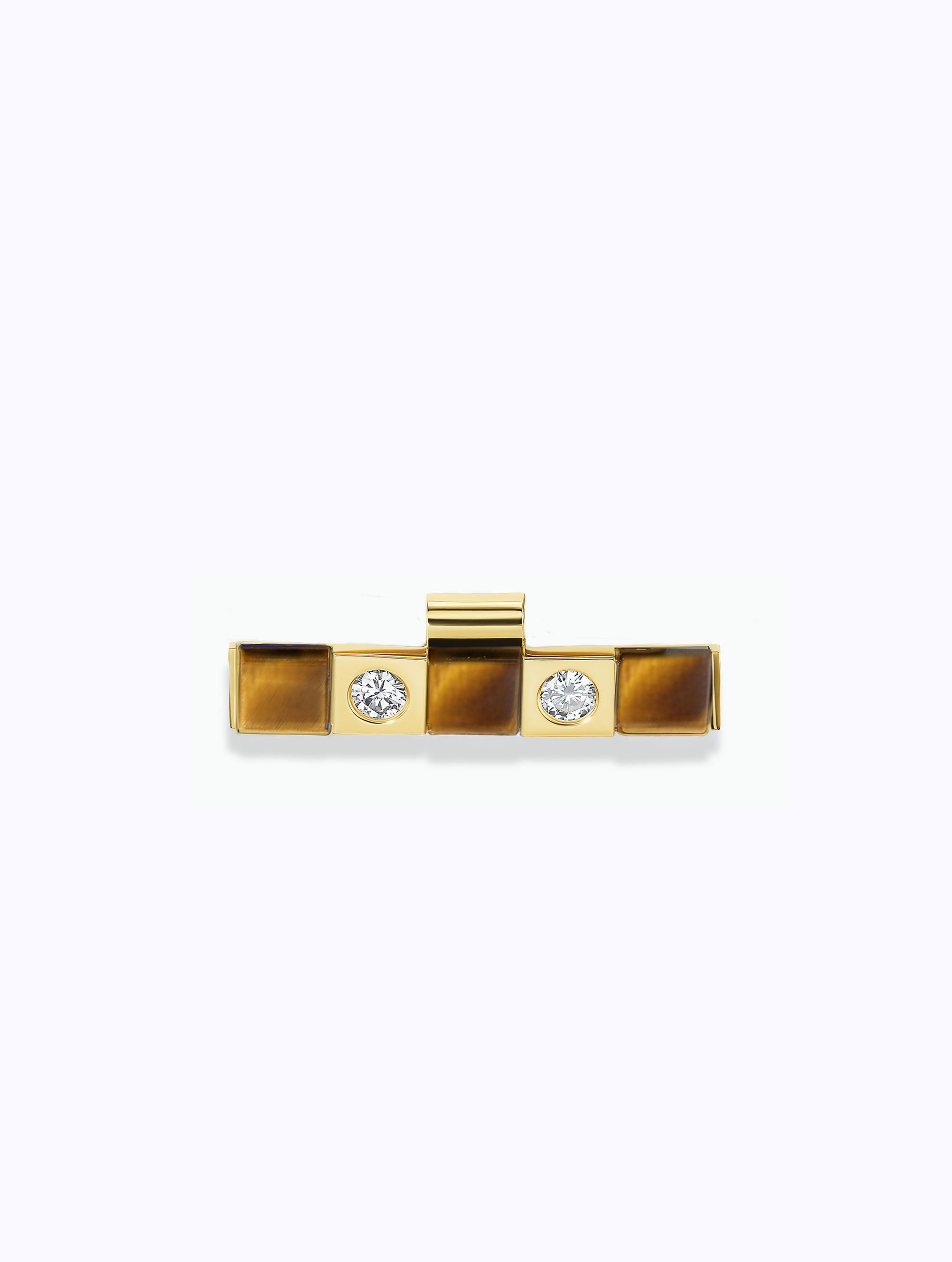 Carousel Tiger's Eye & Diamond Checkerboard Pendant