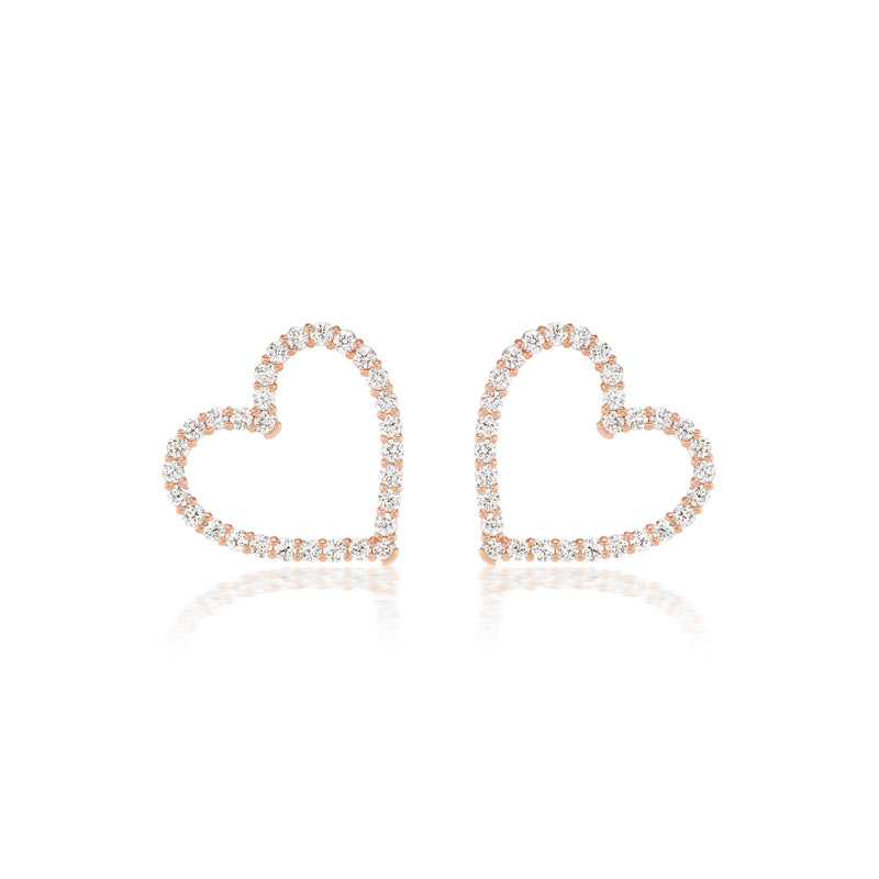Diamond Confetti Sweetheart Earrings, Medium