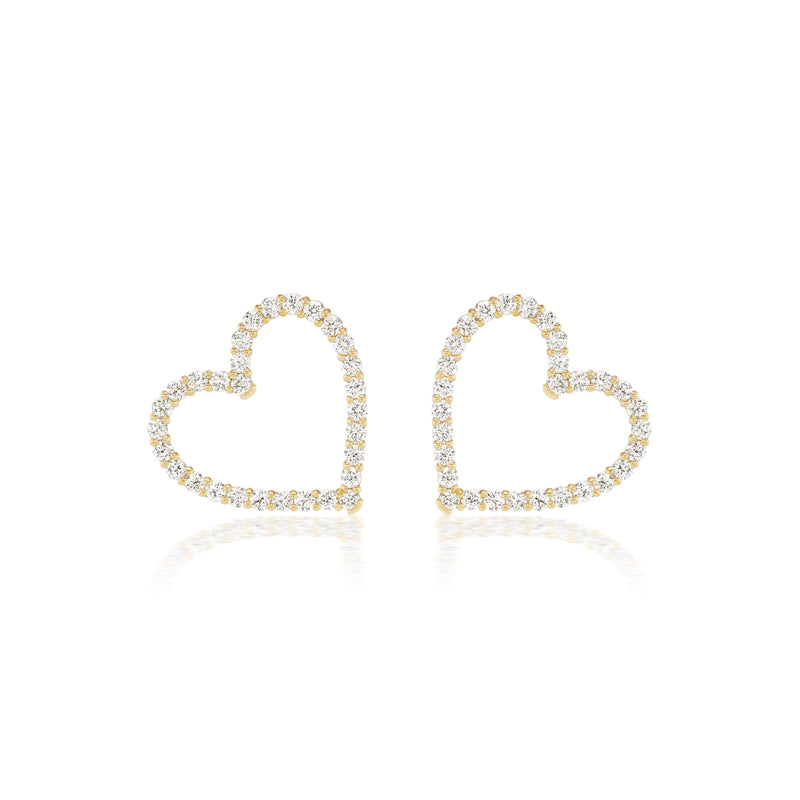 Diamond Confetti Sweetheart Earrings, Medium