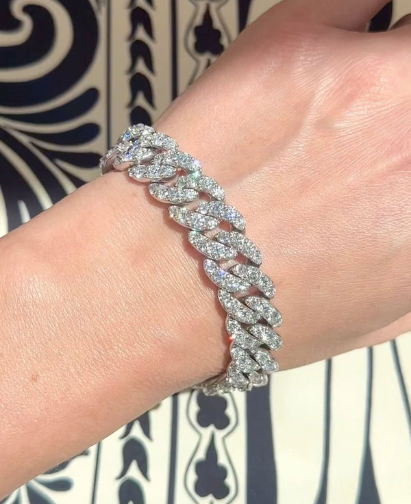vintage diamond curb link bracelet