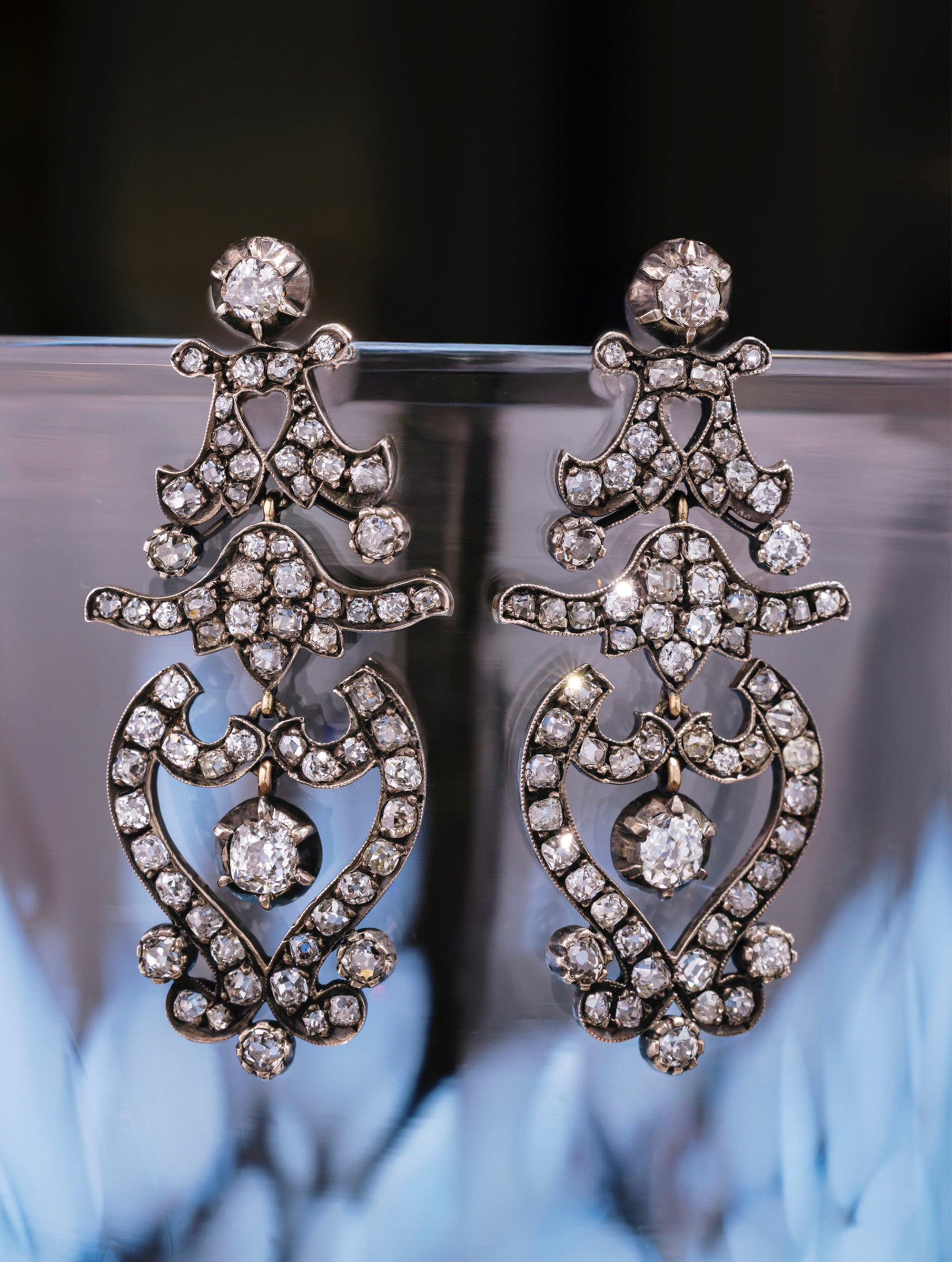Victorian Diamond Chandelier Earrings