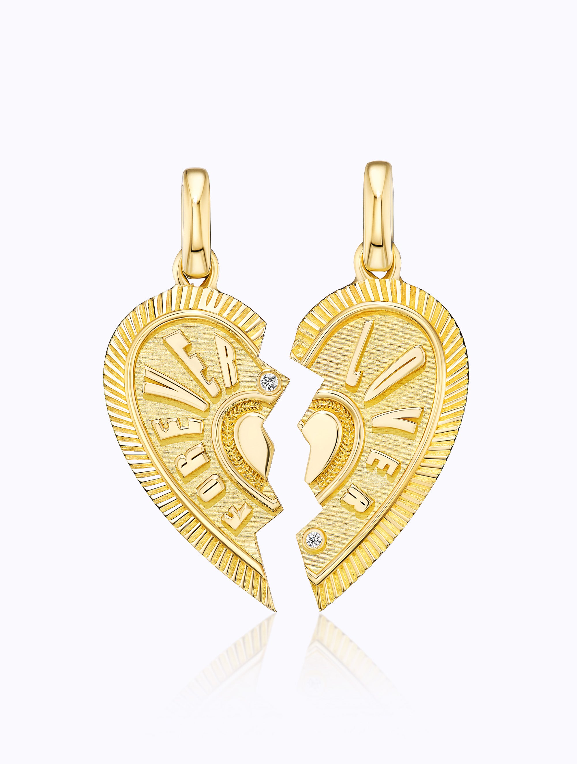 'Forever Lover' Duet Heart Medallion Set