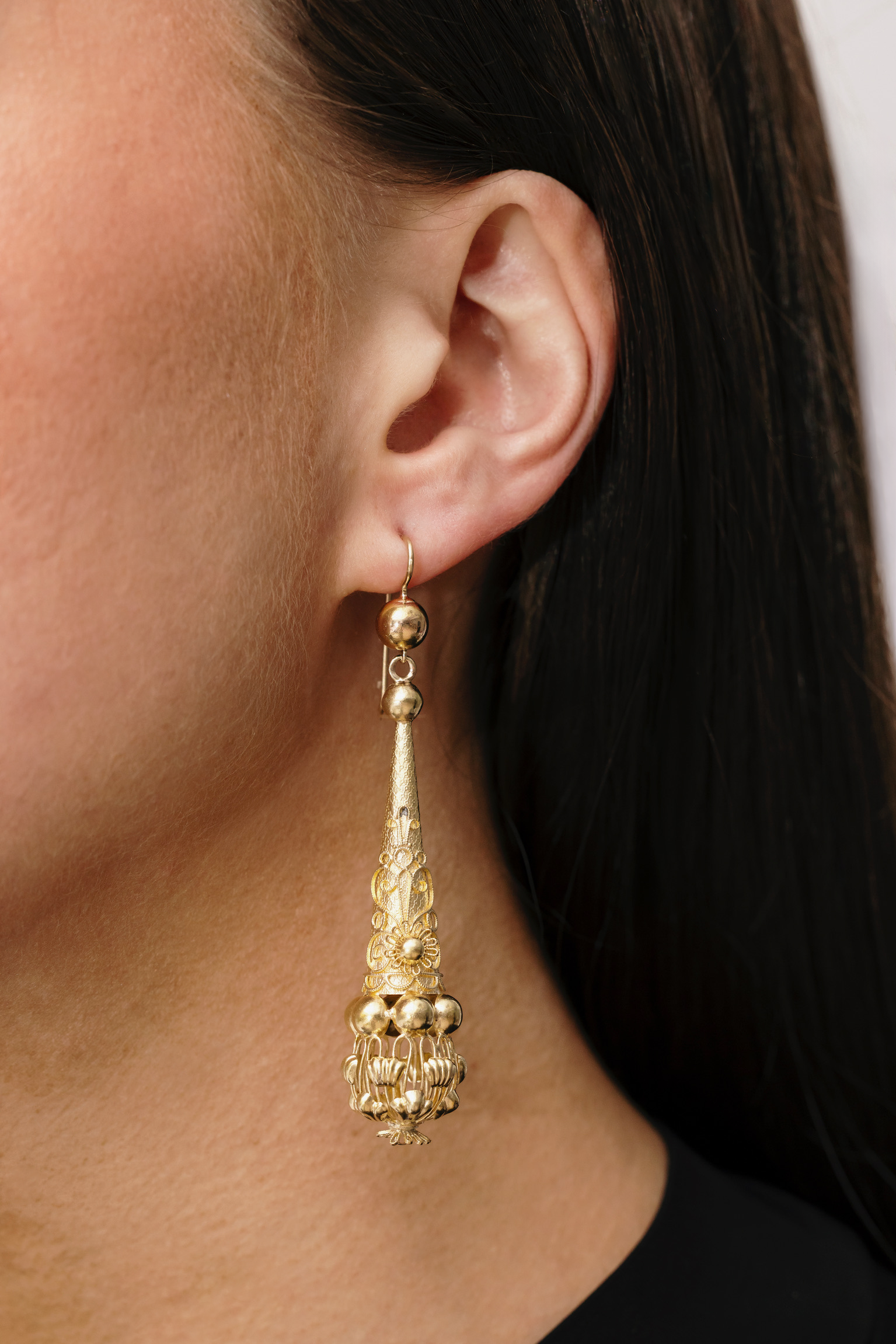 Antique Victorian Foliate Chandelier Earrings