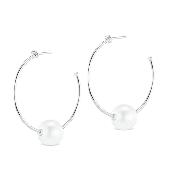 Grace Pearl Hoop Earrings