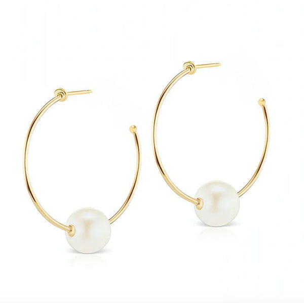 Grace Pearl Hoop Earrings