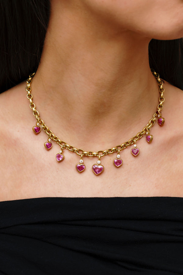 Vintage Bulgari Pink Sapphire & Diamond necklace