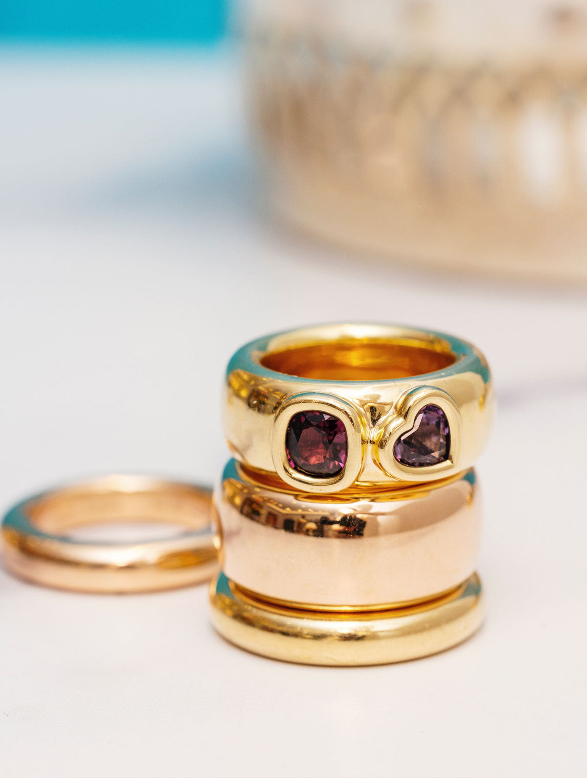 SLOAN GEMSTONE TWIN RING